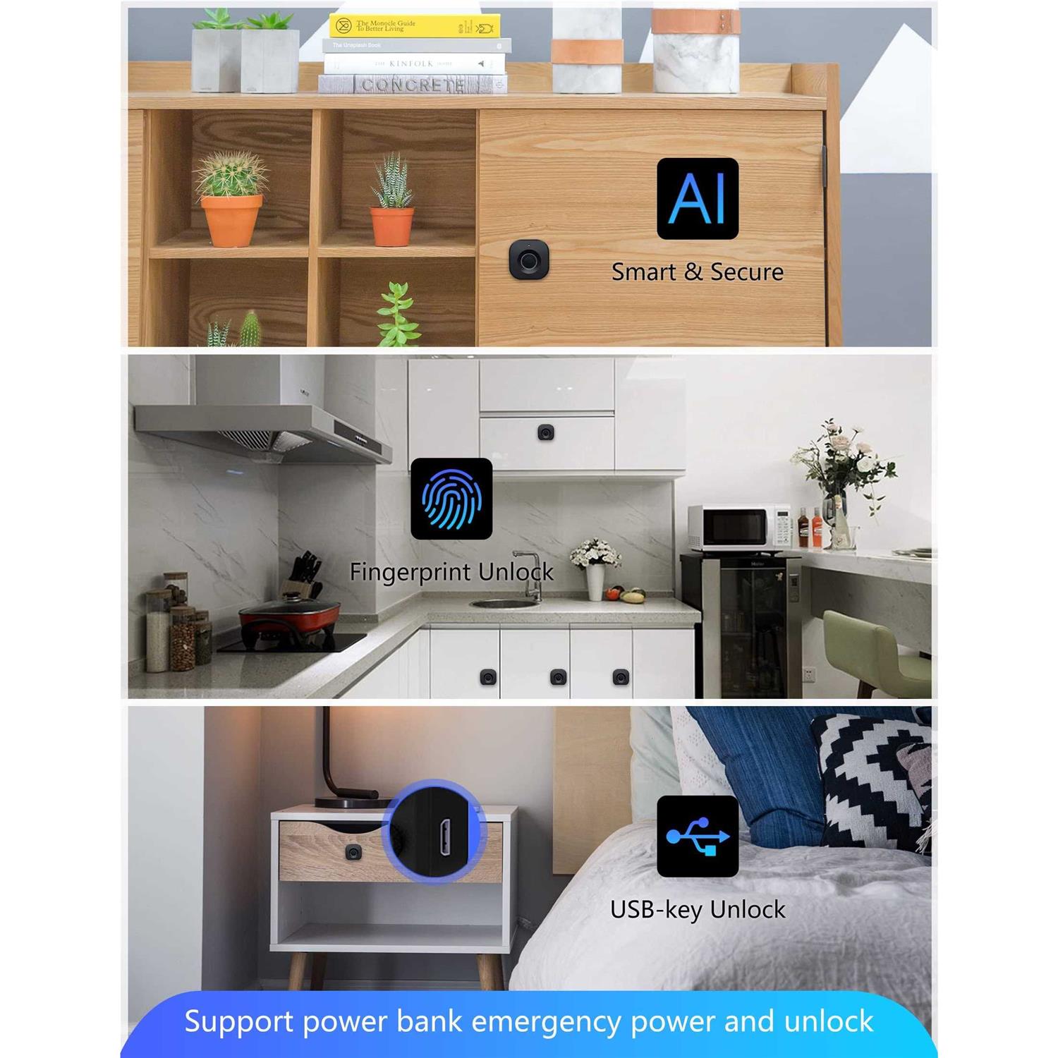 sumnew fingerprint cabinet lock smart biometric cabinet lock - Image 3
