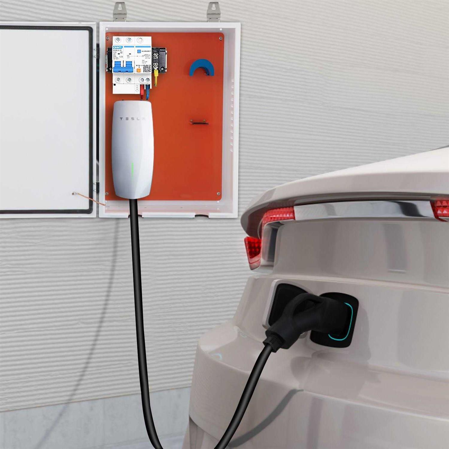 VEVOR Home Charger Box 28 in. L x 20 in. W x 10 in. H Outdoor Cable Box IP32 Waterproof with Reinforced Lock Hinge for Tesla - Image 5