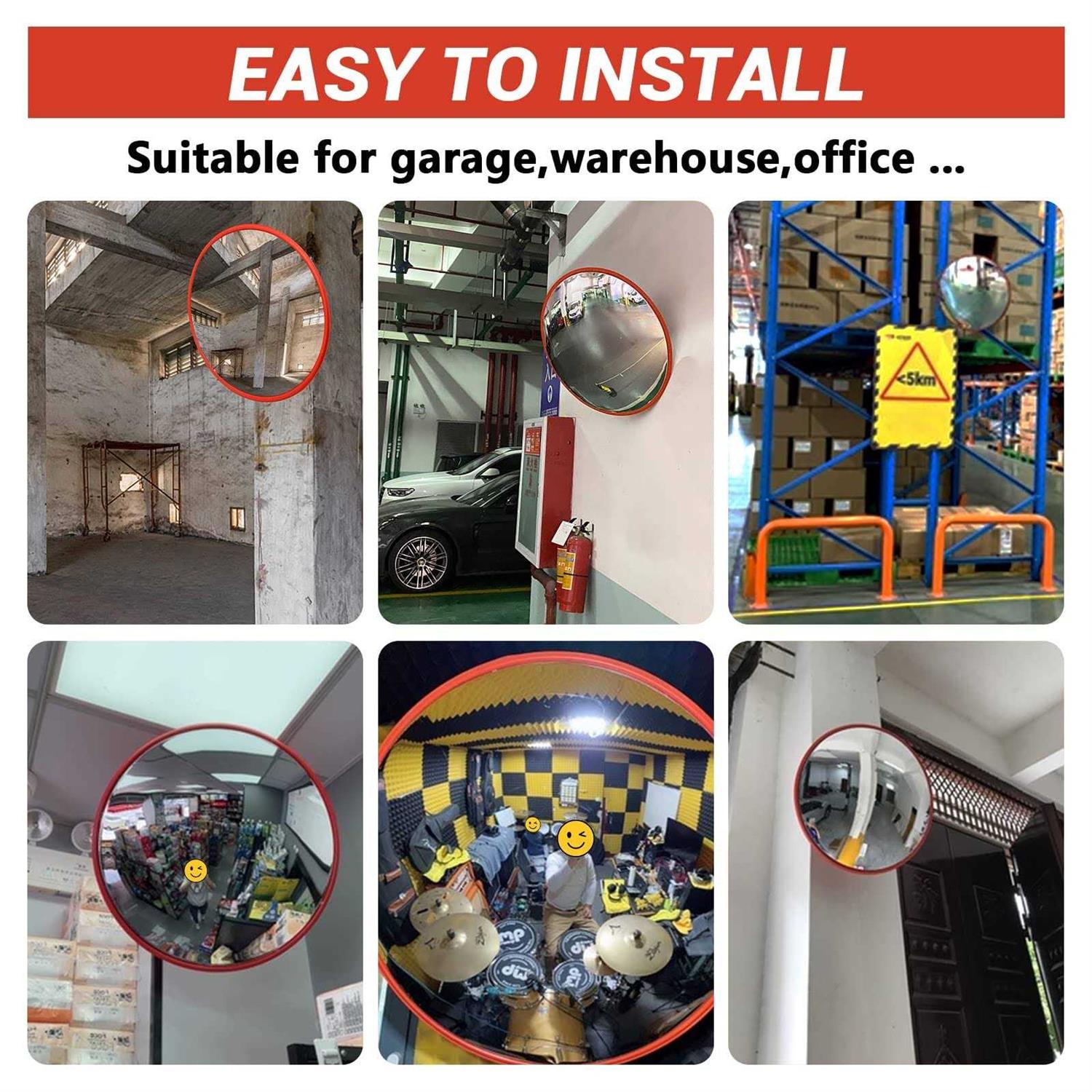 Howhite Convex Traffic Mirror Corner Mirror for Blind Spot, Garage, Warehouse, Business, Office and Traffic Security - Image 4