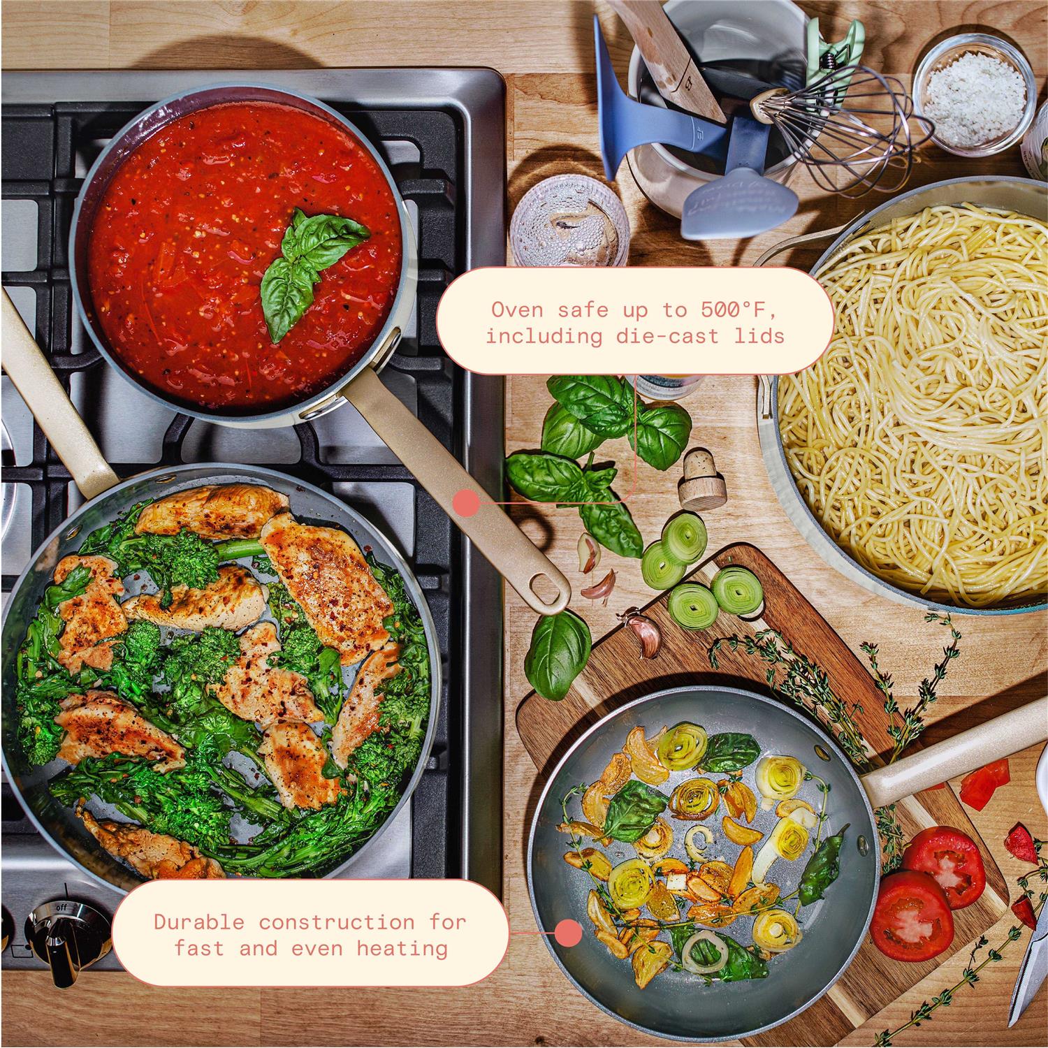 Beautiful 12pc Ceramic Non-Stick Cookware Set - Image 3