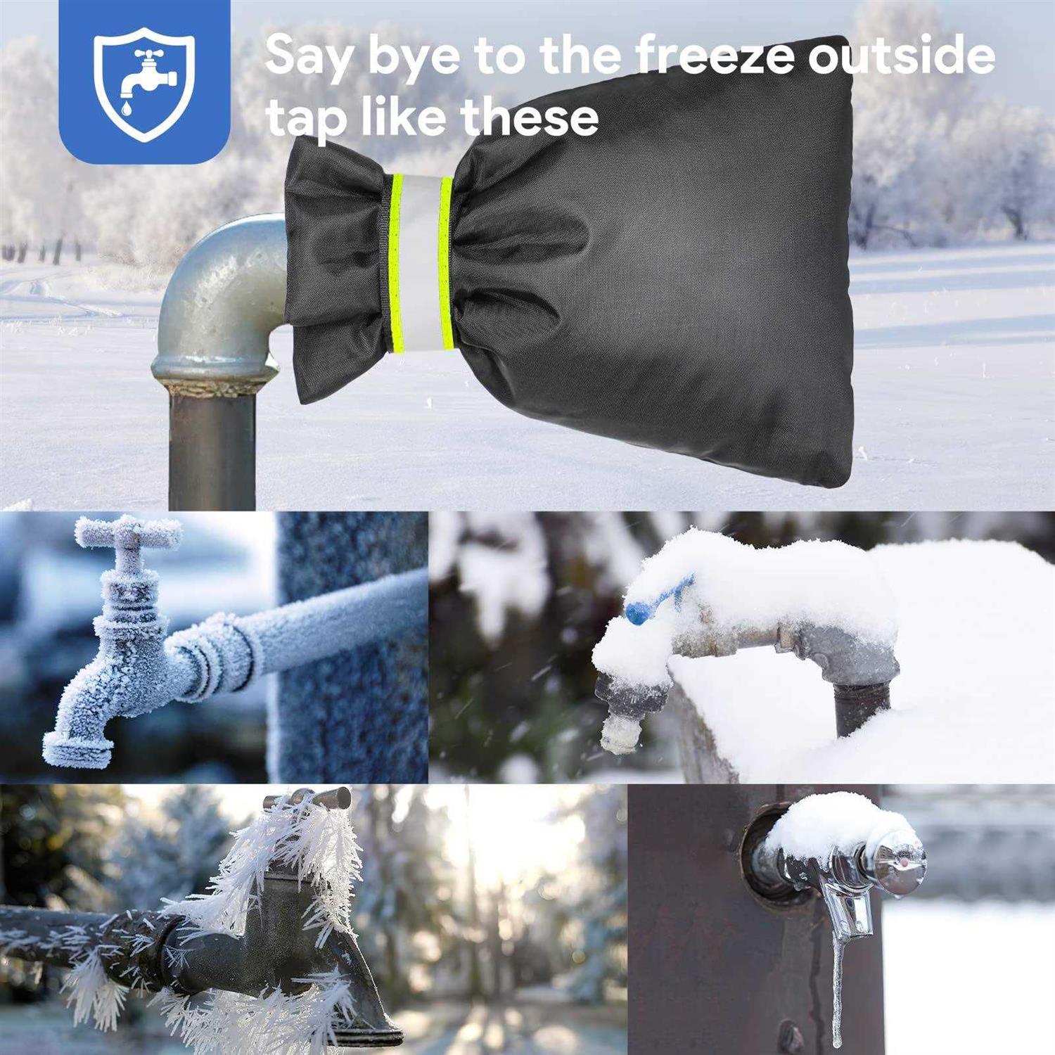 Alternative view of DELUX Outdoor Faucet Covers 2 Pack for Winter 9.05 H X 6.89 W