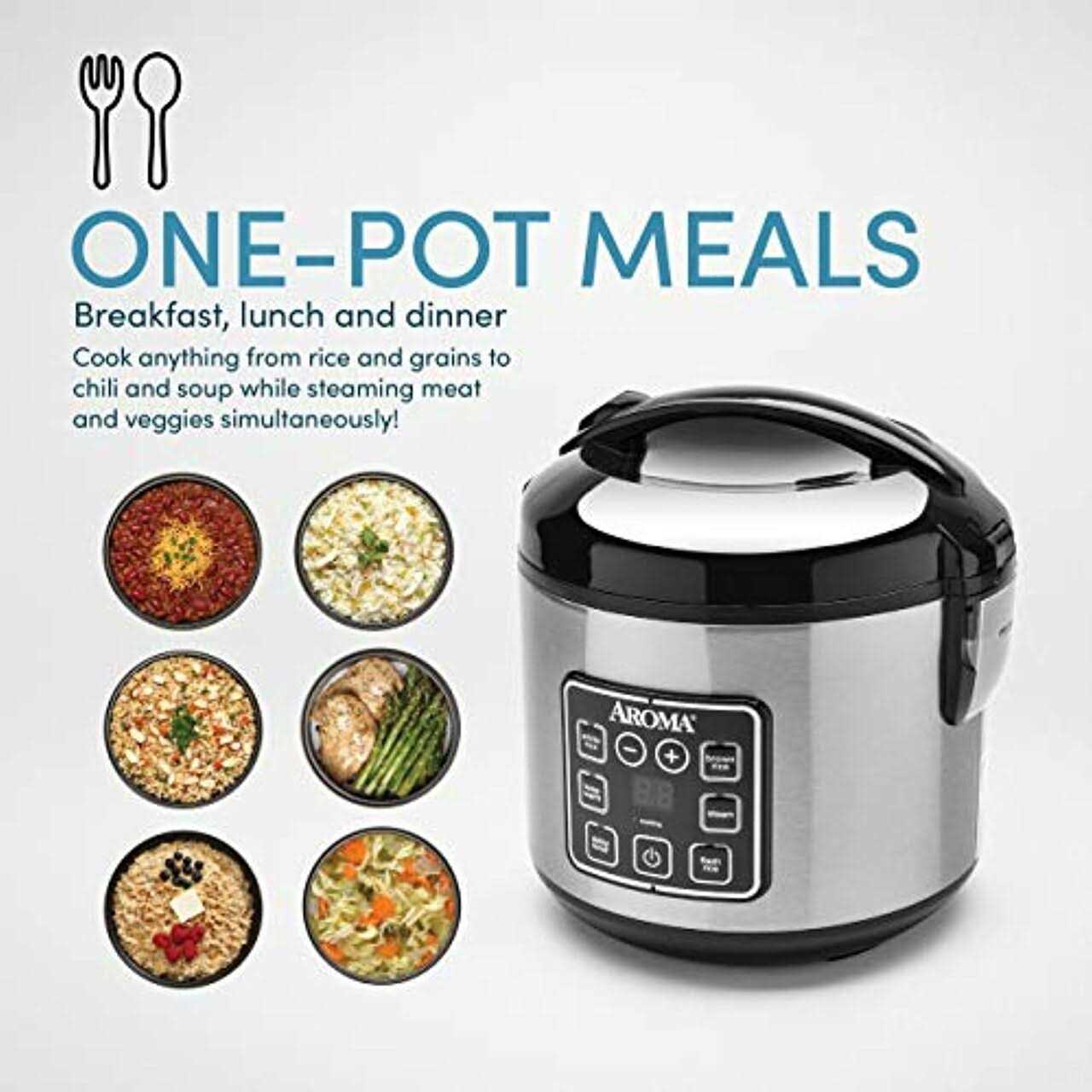 Aroma Housewares 2-8-Cups Digital Cool-Touch Rice Grain Cooker and Food Steamer - Image 3