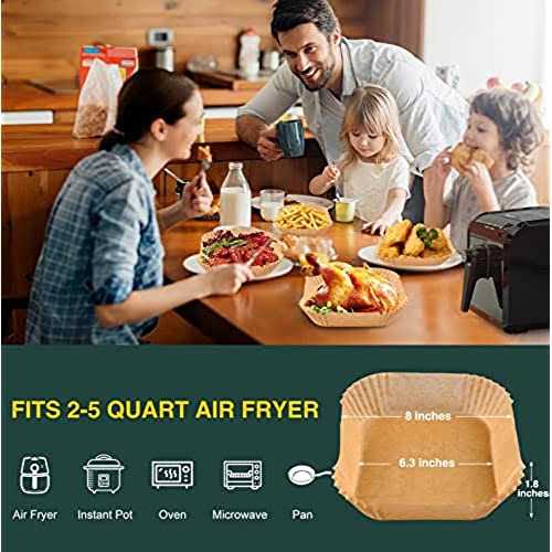 Air Fryer Disposable Paper Liners Square Non-Stick Parchment Paper Air Fryer Accessories - Image 4