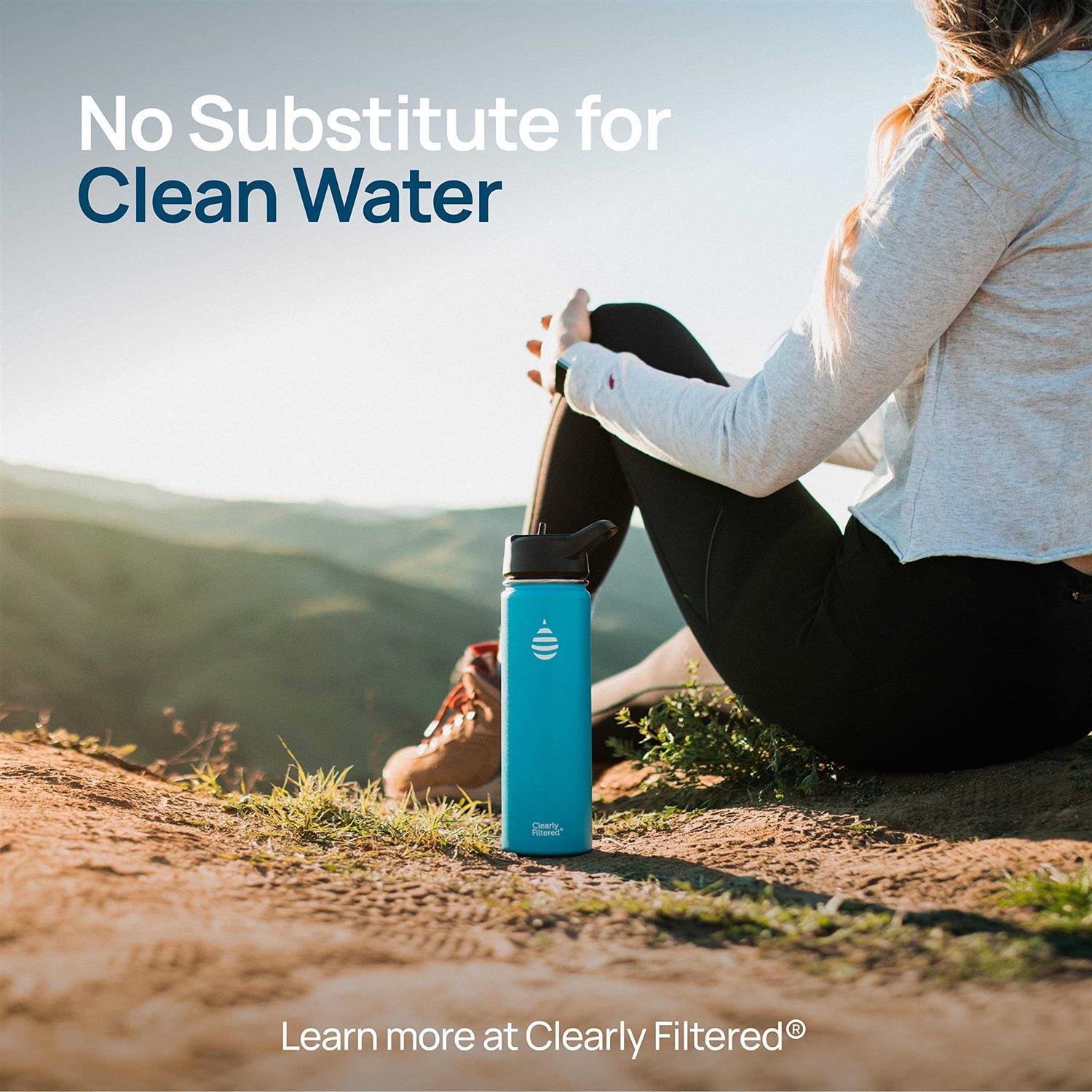 Clearly Filtered 32oz Insulated Stainless Steel Filtered Water Bottle with Filter - Image 3