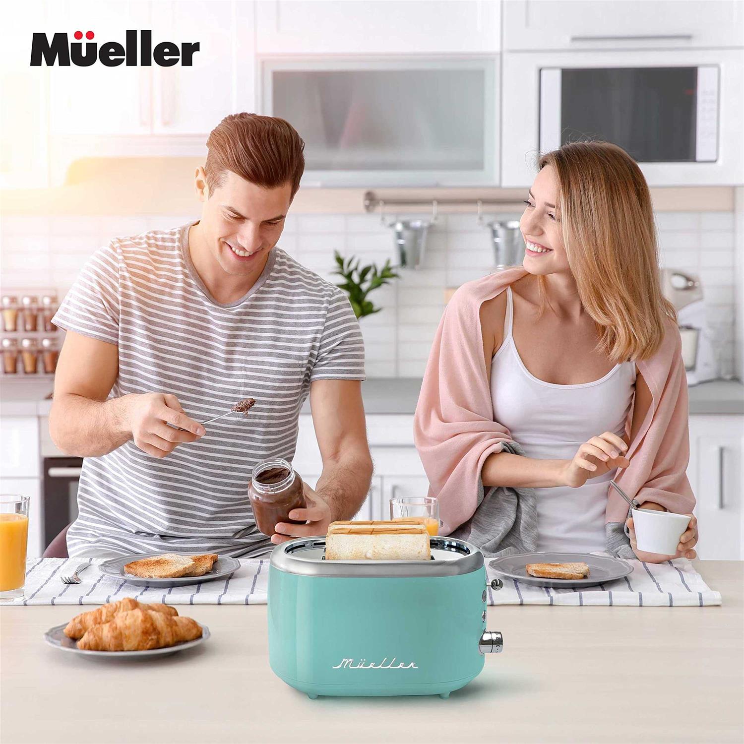 Mueller Retro Toaster 2 Slice with 7 Browning Levels and 3 Functions - Image 2