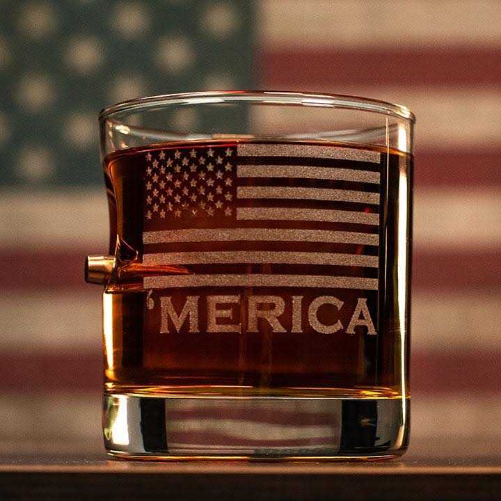 BenShot 11-oz. 'Merica Rocks Glass w/ Bullet - Image 4