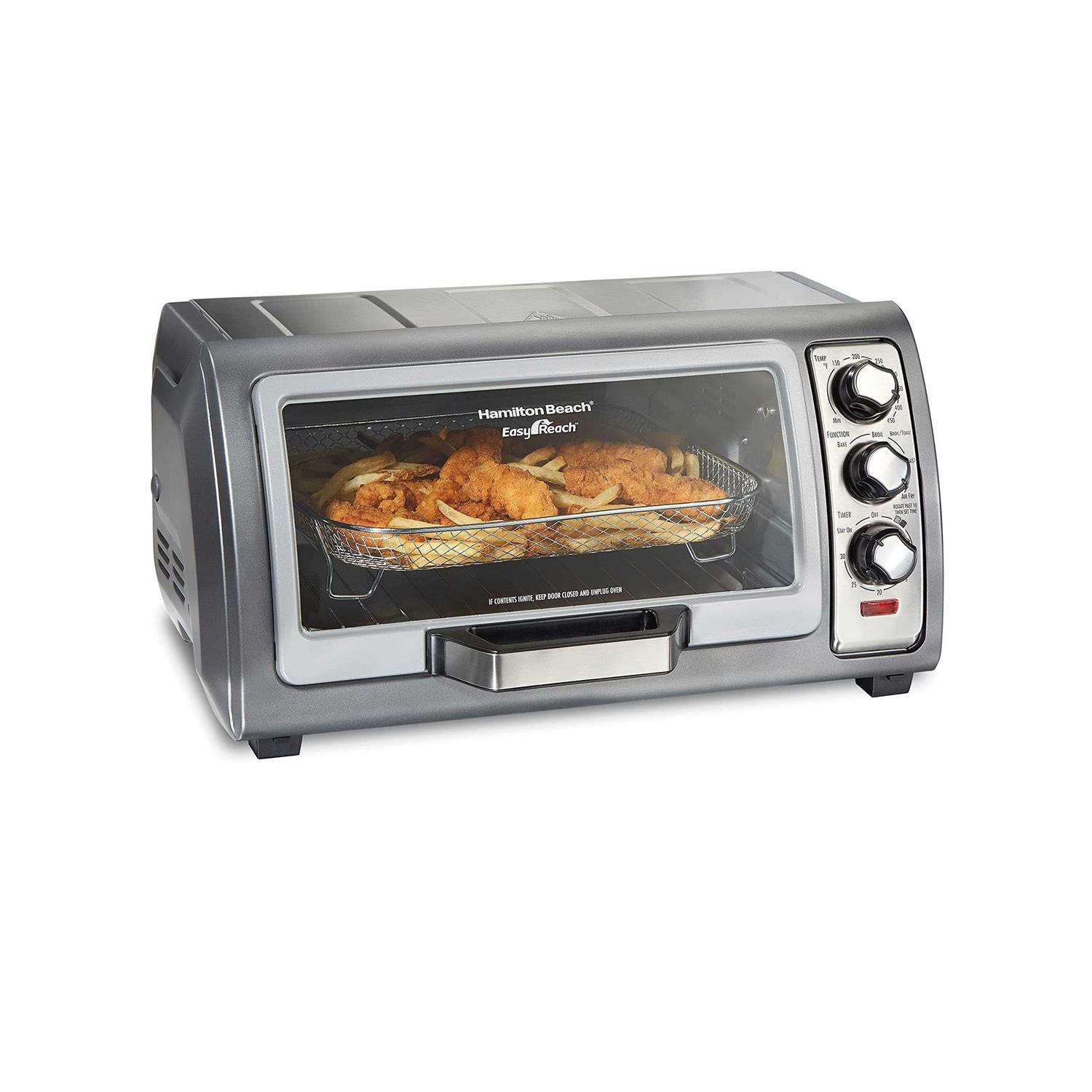 Hamilton Beach Sure-Crisp Air Fryer Toaster Oven with Easy Reach Door 6 Slice Capacity