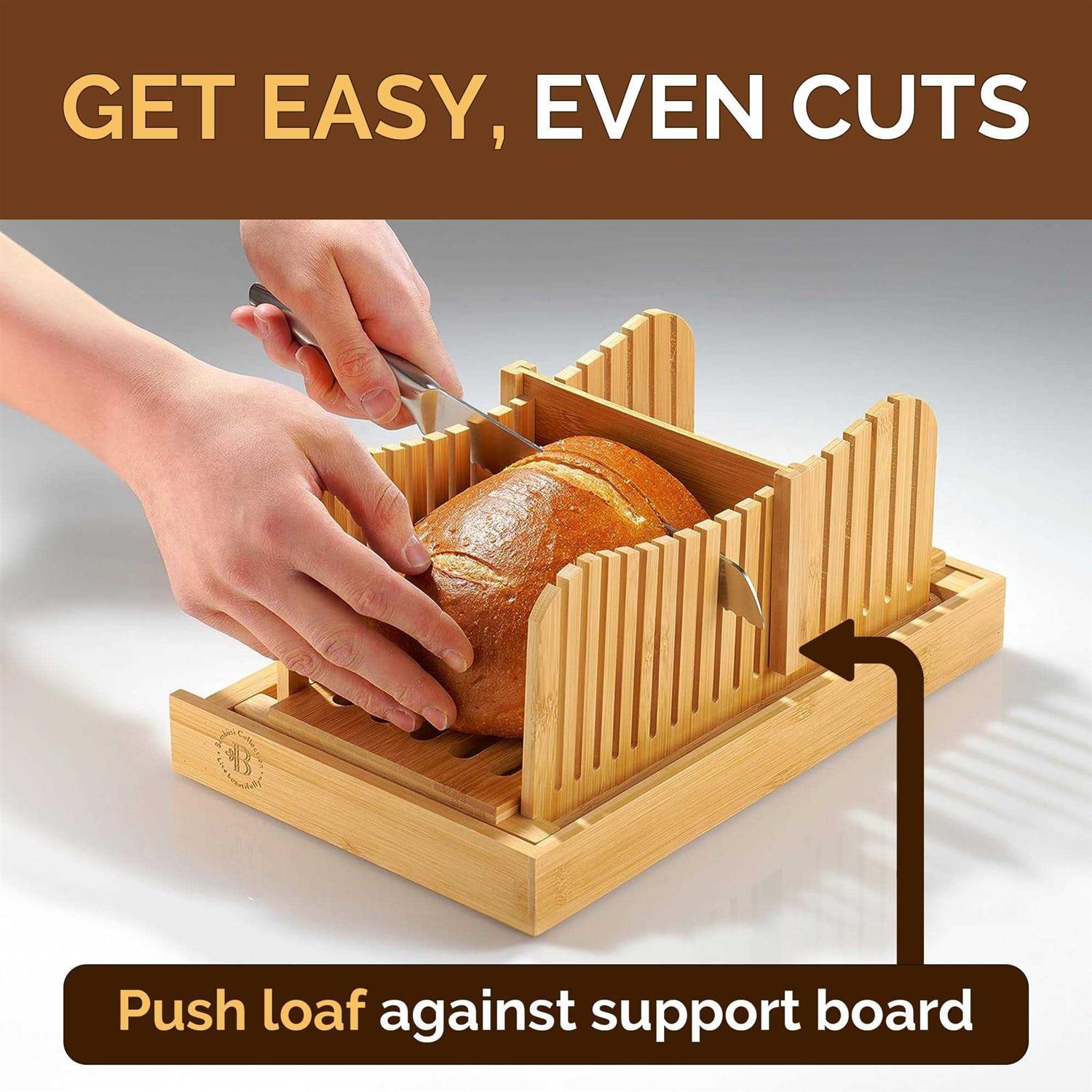 Bambüsi Luxury Bamboo Bread Slicer with Knife - Image 4