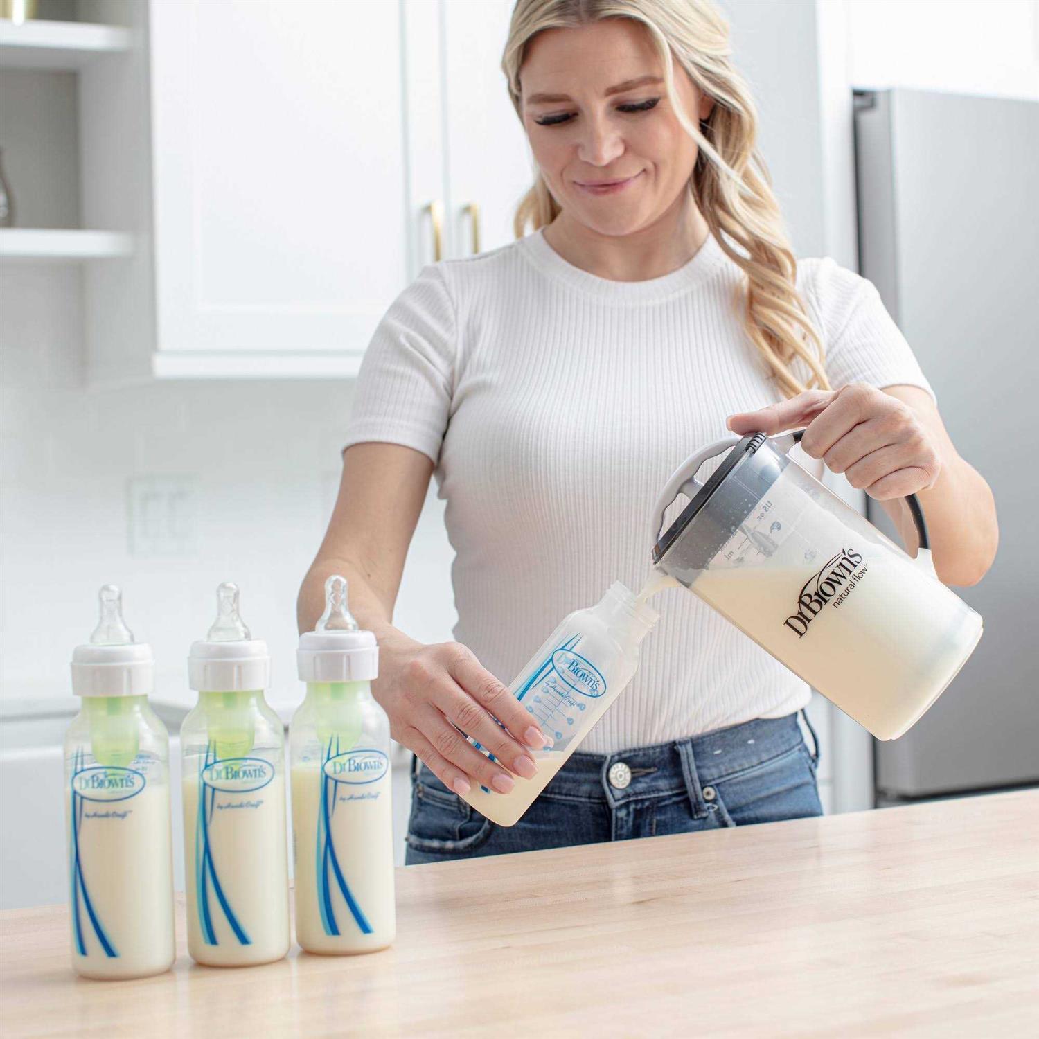 Alternative view of Dr. Brown's Baby Formula Mixing Pitcher with Adjustable Stopper
