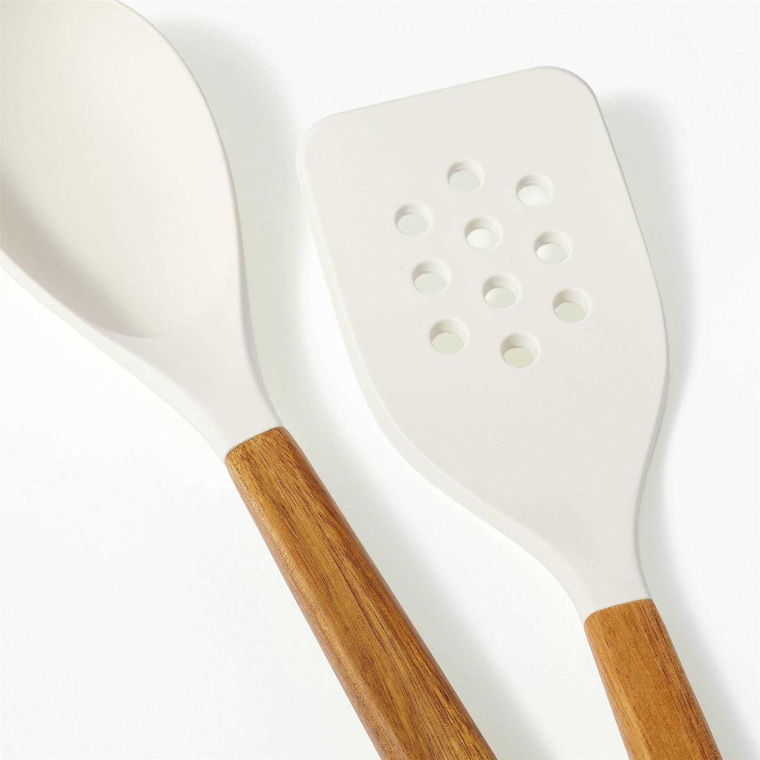 Figmint 10pc Wood/Nylon Kitchen Utensil Set Brown - Image 4