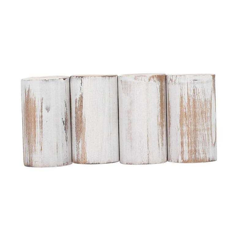 Alternative view of Efavormart Set Of 3 Rustic Whitewashed Wood 3-Tier Semicircle Dessert Pedestals