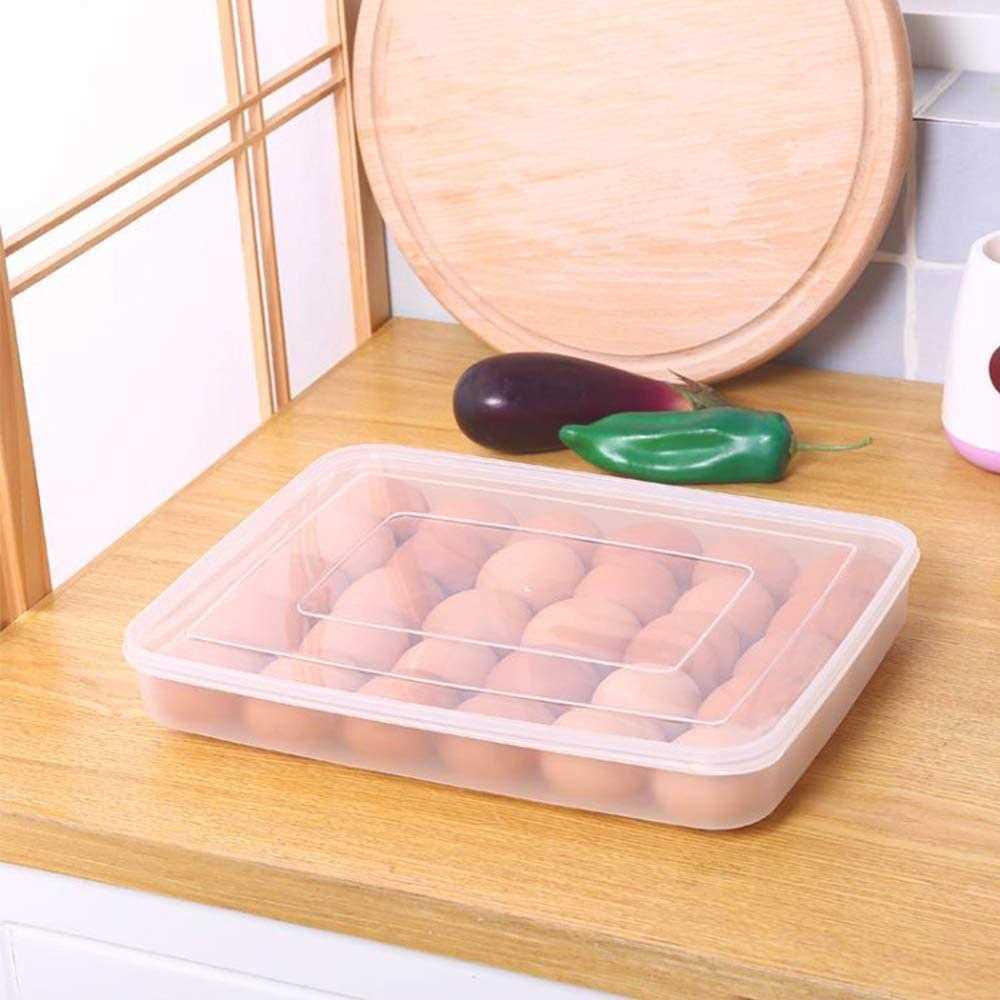 Easter Covered Egg Holder for Refrigerator,30 Deviled Egg Tray with Lid,Plastic Egg Containers,Fridge Egg Dispenser Egg Storage Box - Image 2