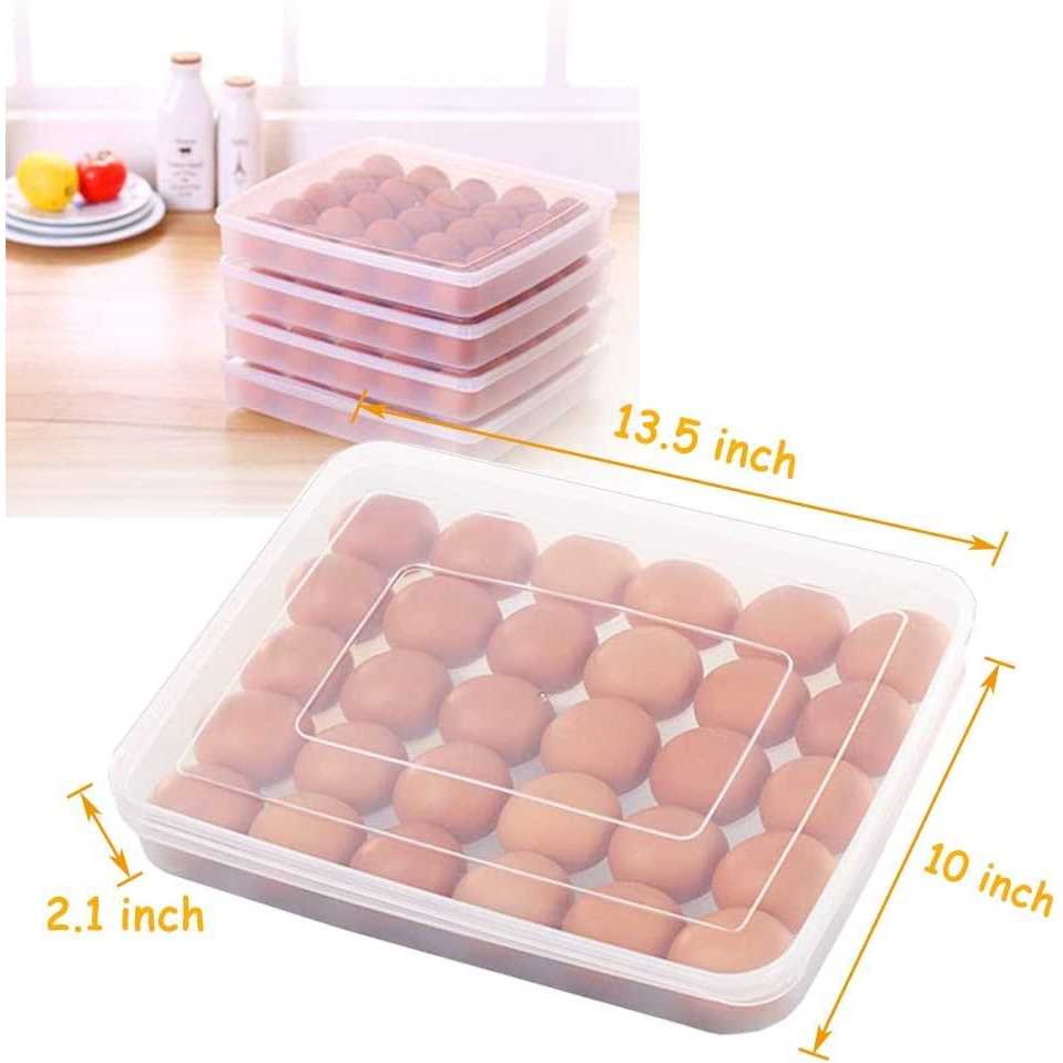 Easter Covered Egg Holder for Refrigerator,30 Deviled Egg Tray with Lid,Plastic Egg Containers,Fridge Egg Dispenser Egg Storage Box - Image 5