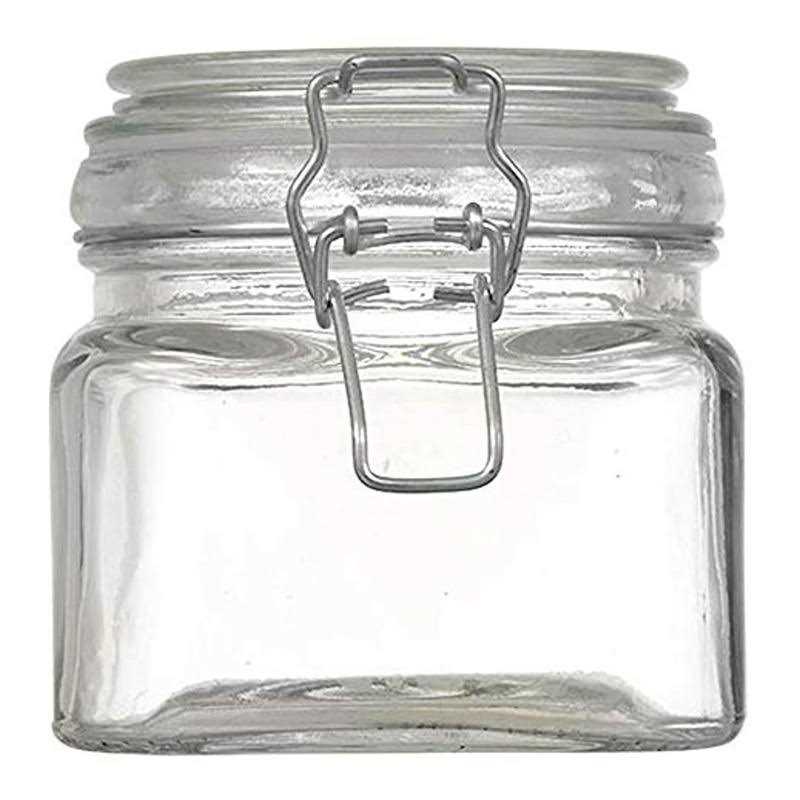 Square Glass Jars with Clasp Lids - Image 3