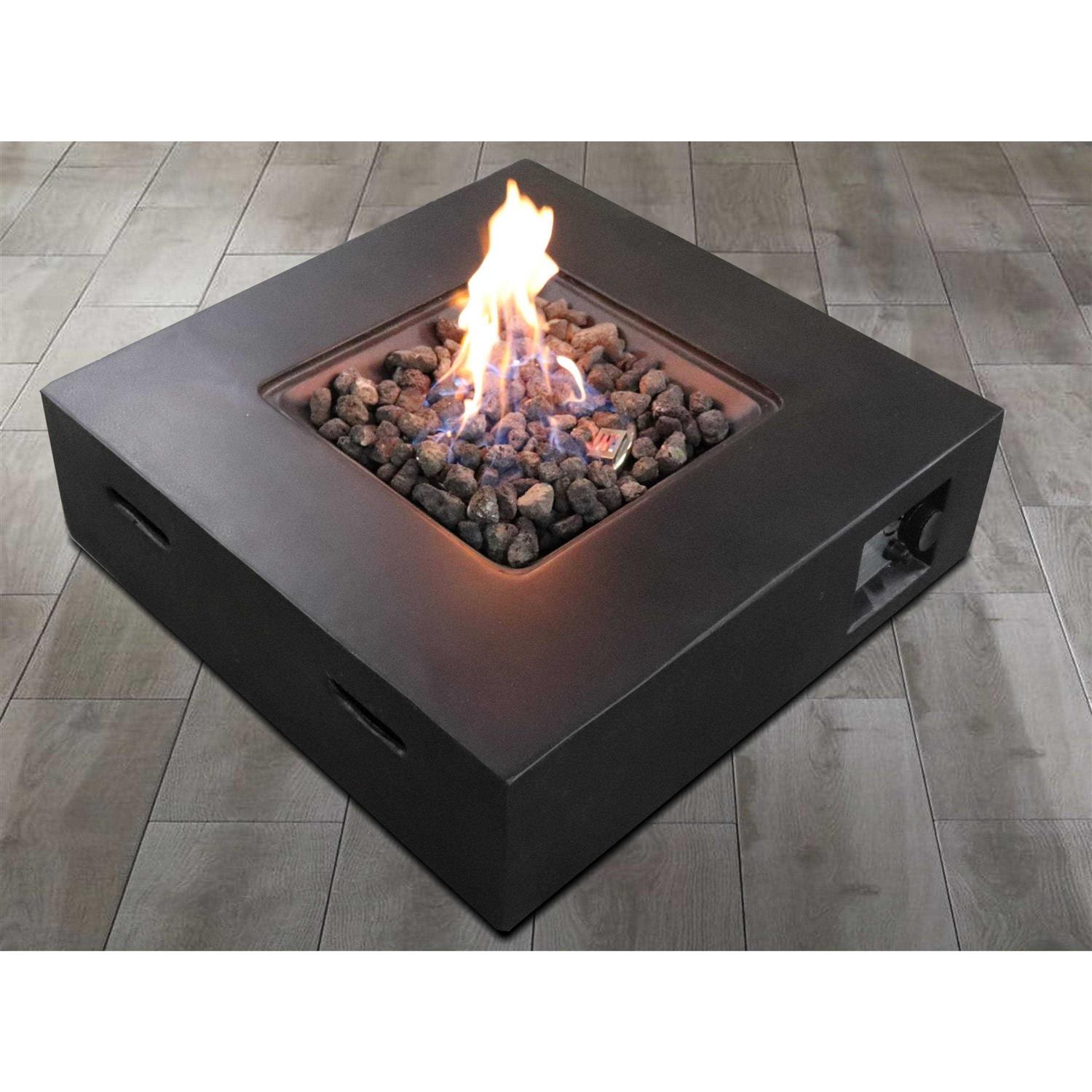 Living Source International Santiago 30 Square Fire Pit with Protective Lid - Image 5