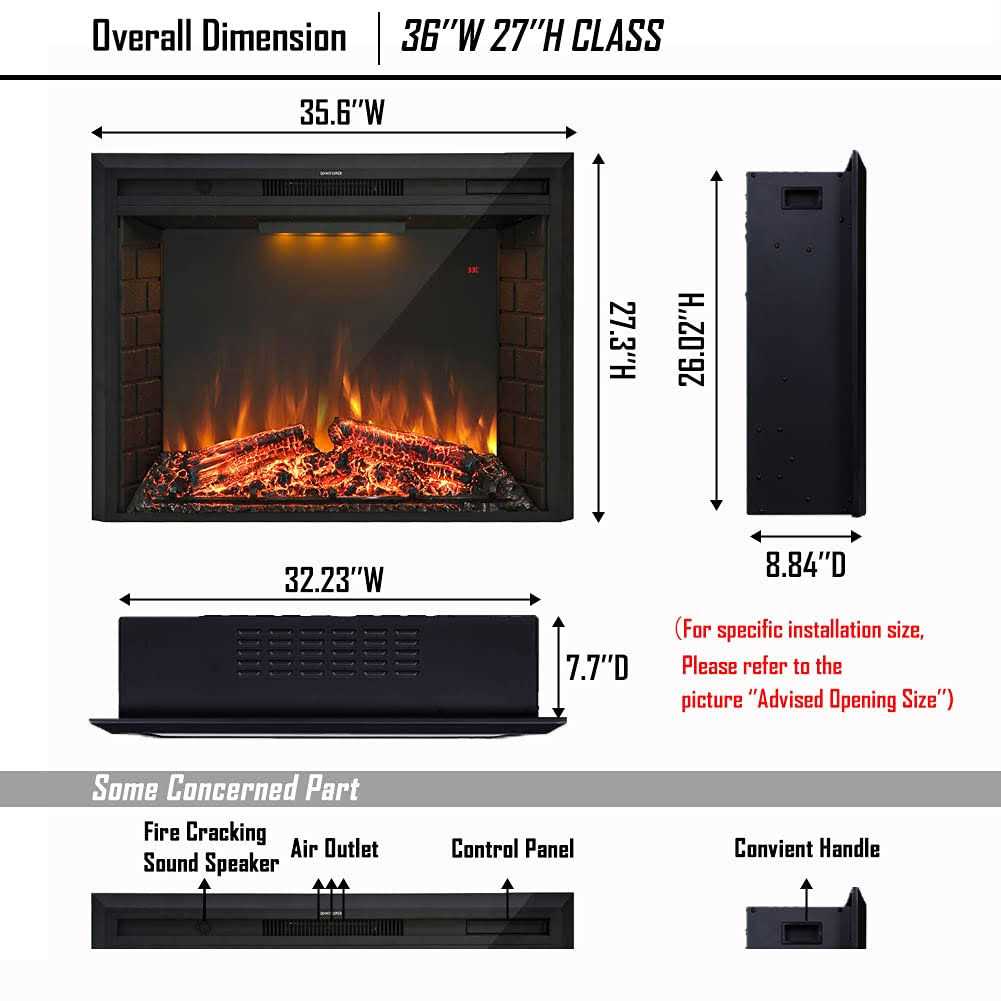 Masarflame 36'' Electric Fireplace Insert - Image 4
