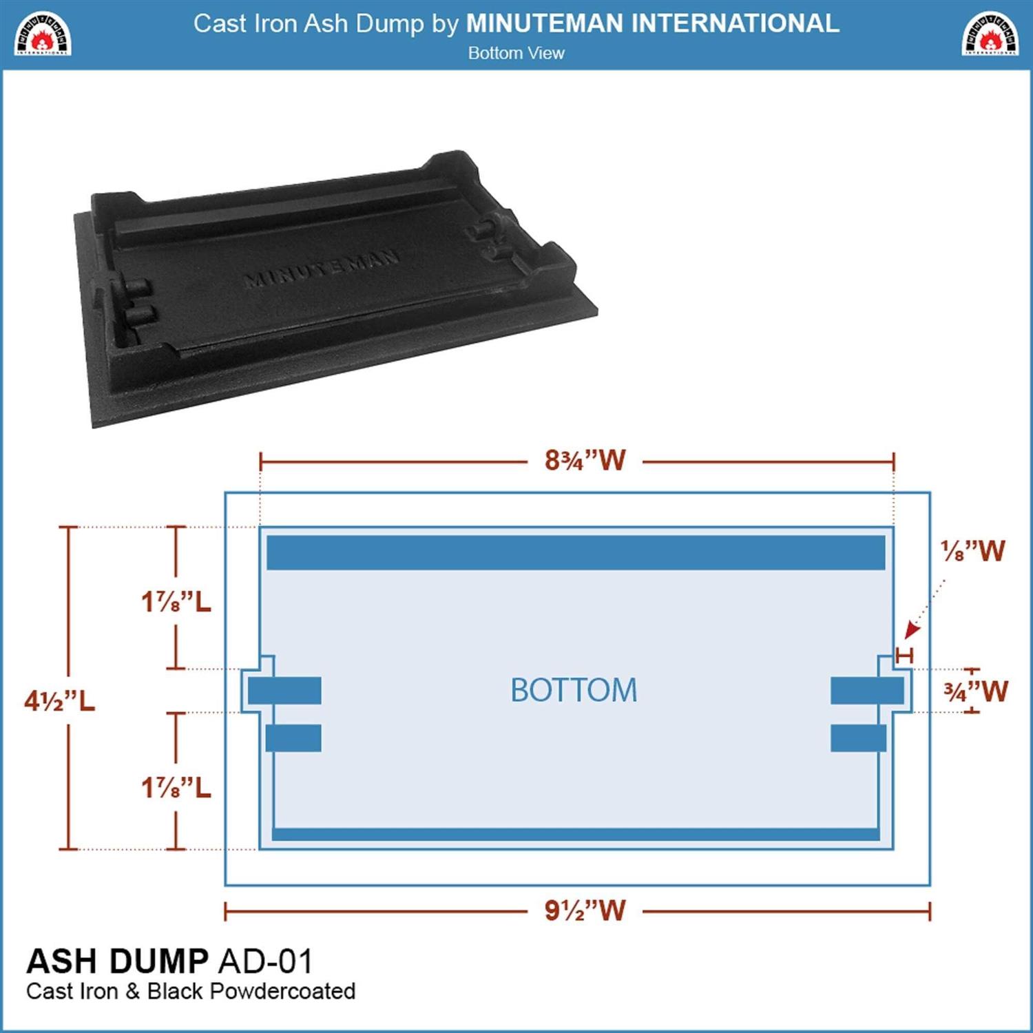 Minuteman Cast Iron Ash Dump AD-01 - Image 4