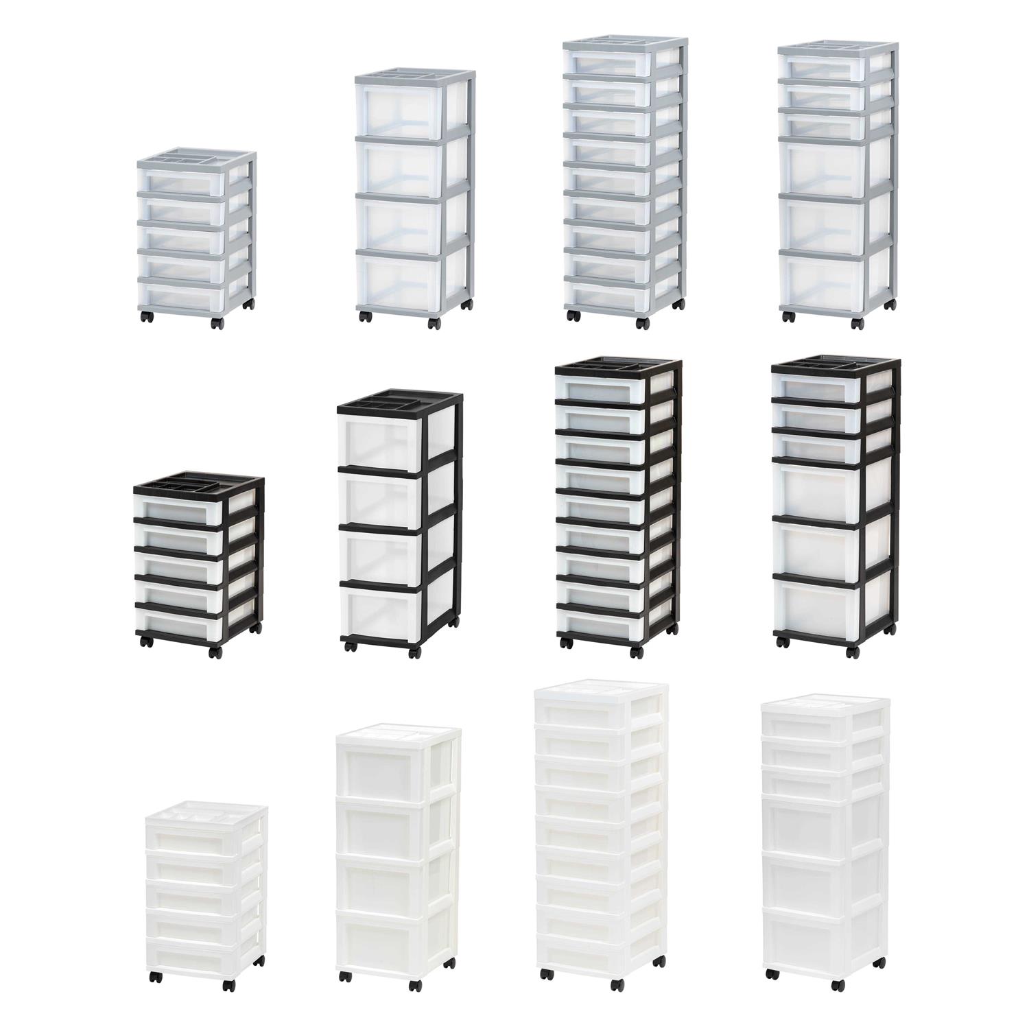 Iris 5 Drawer Storage Cart with Organizer Top - Image 5