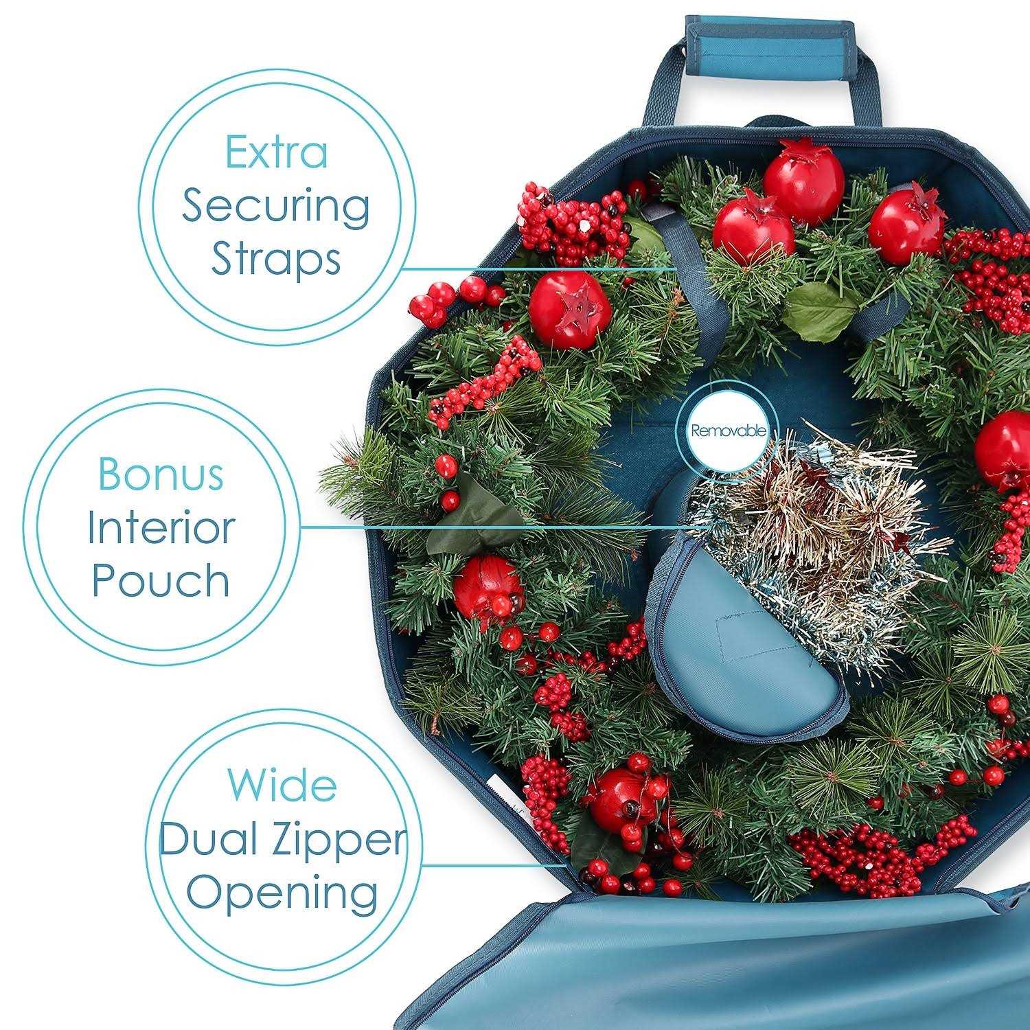 Hearth & Harbor Christmas Hard Shell Wreath Storage Bag - Image 3
