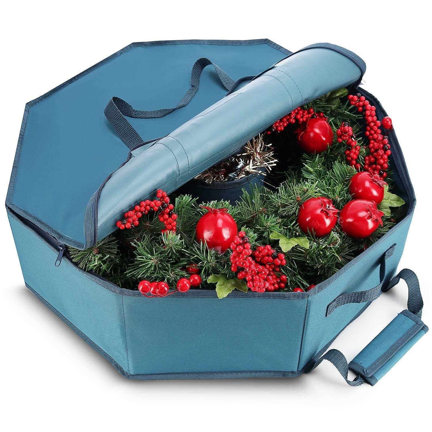 Hearth & Harbor Christmas Hard Shell Wreath Storage Bag - Image 5