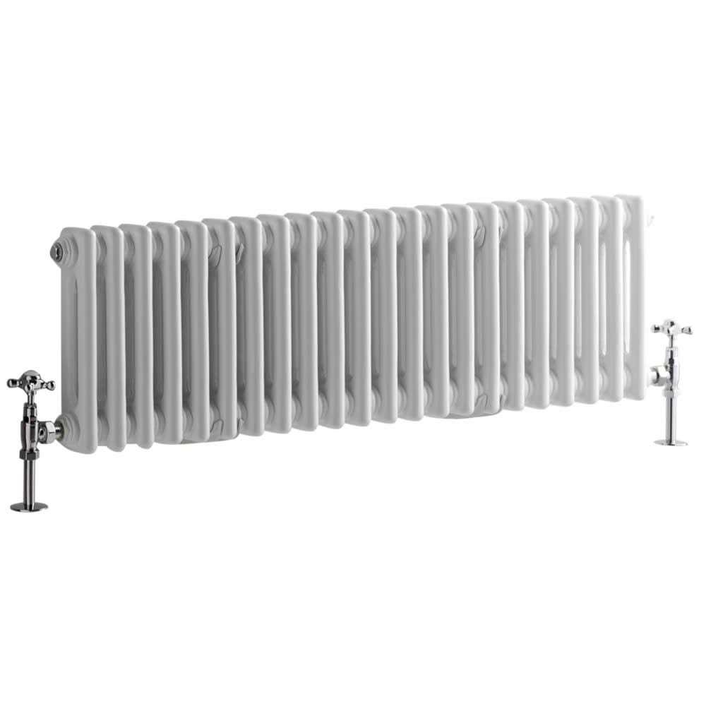 Alternative view of Regent White Horizontal Traditional Cast-Iron Style Radiator