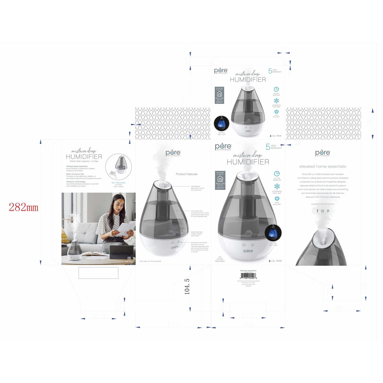 Alternative view of Pure Enrichment MistAire Drop Ultrasonic Cool Mist Humidifier