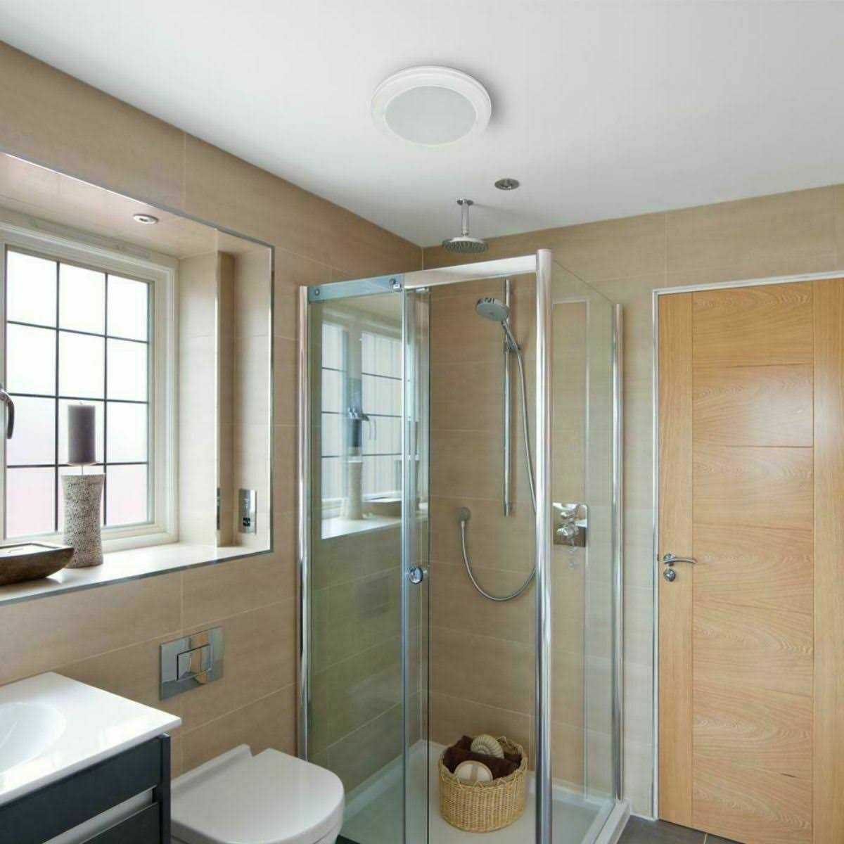 Home NetWerks 80 CFM Ceiling Mount Bluetooth Stereo Speaker Bathroom Exhaust Fan - Image 2