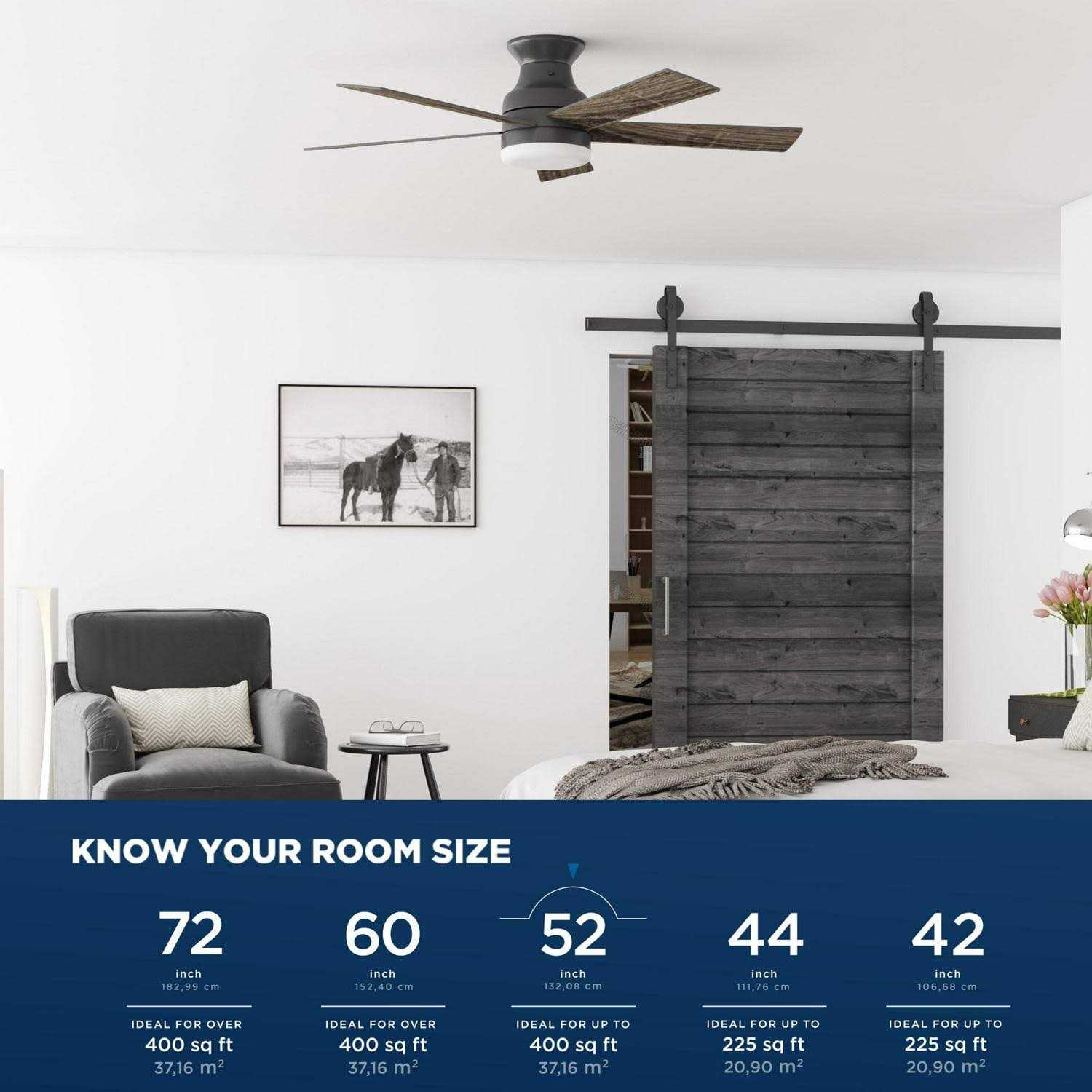 Harbor Breeze Crestwell 52 Color-changing Indoor Flush Mount Ceiling Fan with Light Remote - Image 2