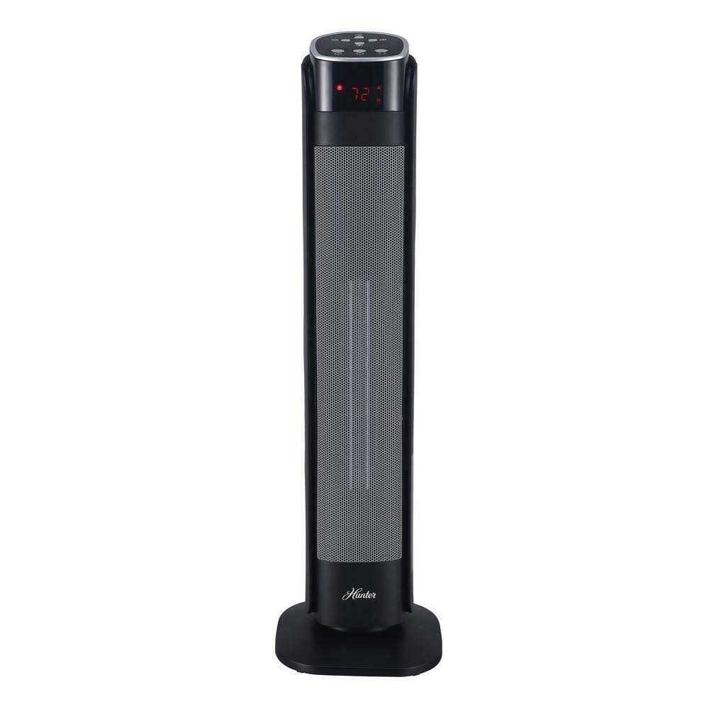 Hunter 30 Digital Ceramic Oscillating Tower Heater with Remote Control