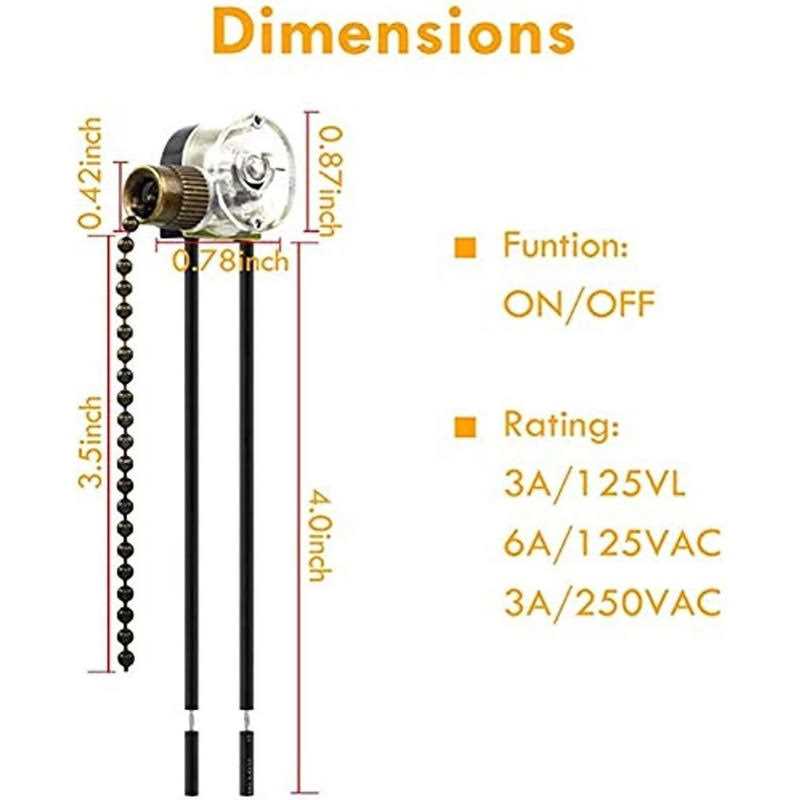 Hunter Switch Ceiling Fan Light Switch Zing Ear Pull Chain Switch ZE-109 Fan Light Switch - Image 3