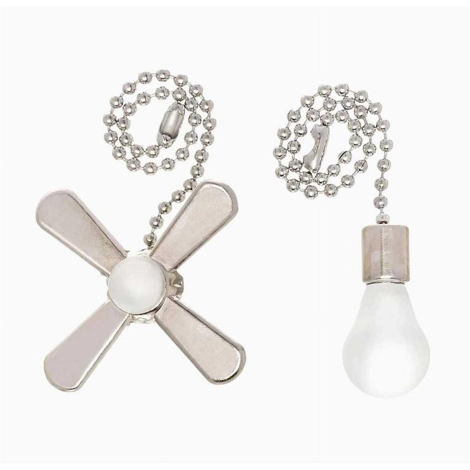 Mainstays Satin Nickel Fan & Light Bulb Ceiling Fan Pull Chains