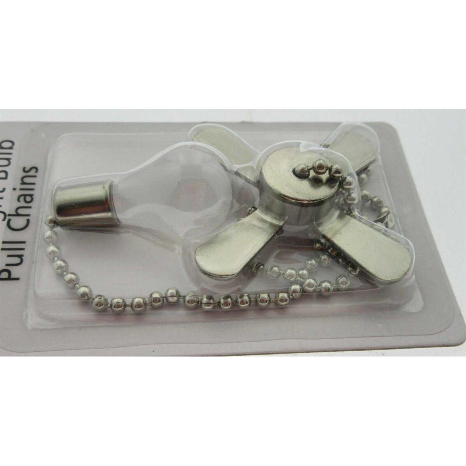 Mainstays Satin Nickel Fan & Light Bulb Ceiling Fan Pull Chains - Image 2