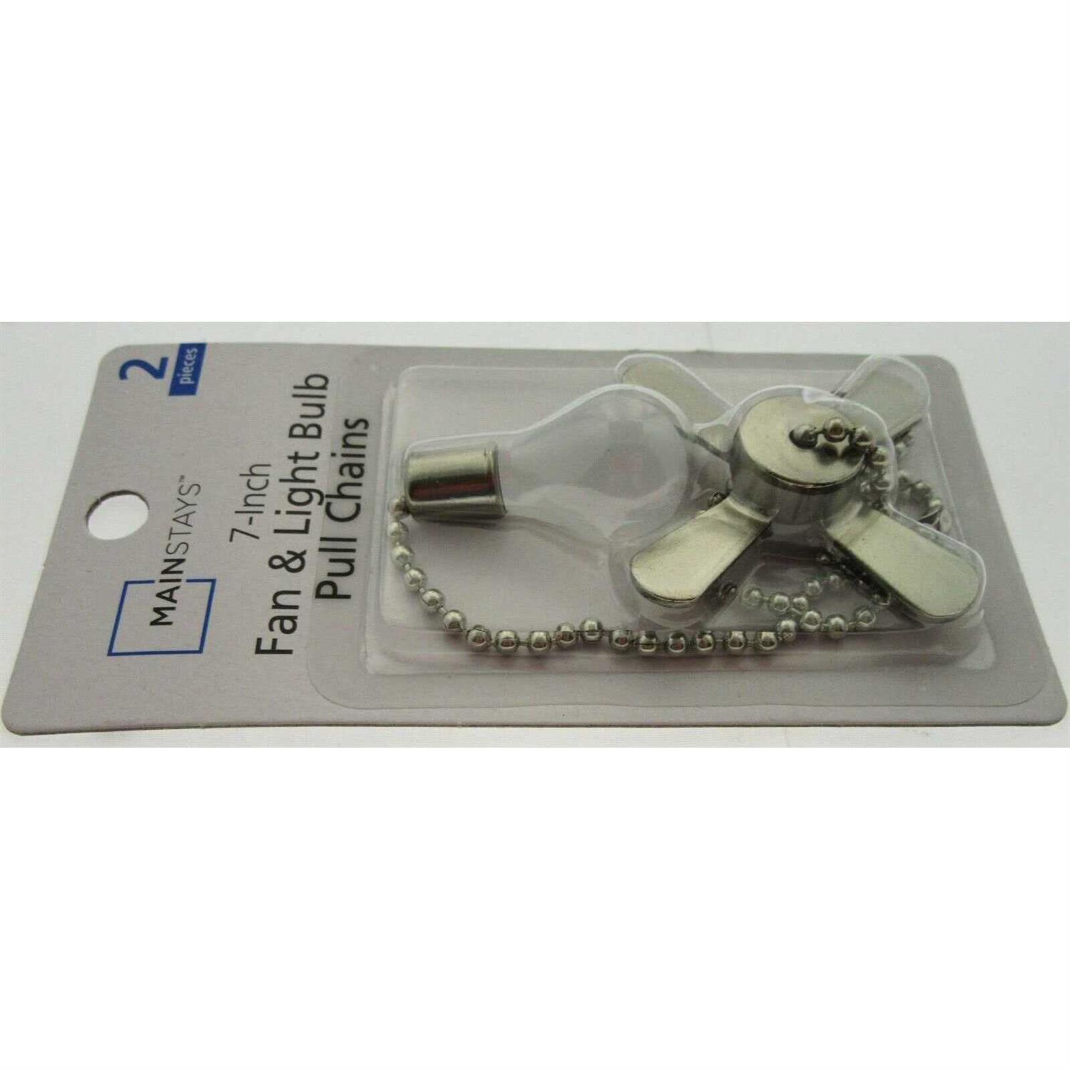 Mainstays Satin Nickel Fan & Light Bulb Ceiling Fan Pull Chains - Image 4