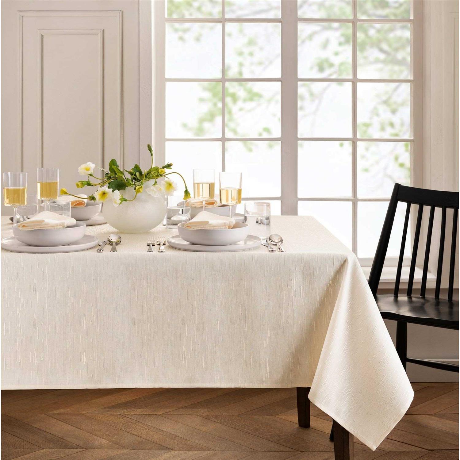 Elrene Continental Solid Texture Water and Stain Resistant Tablecloth