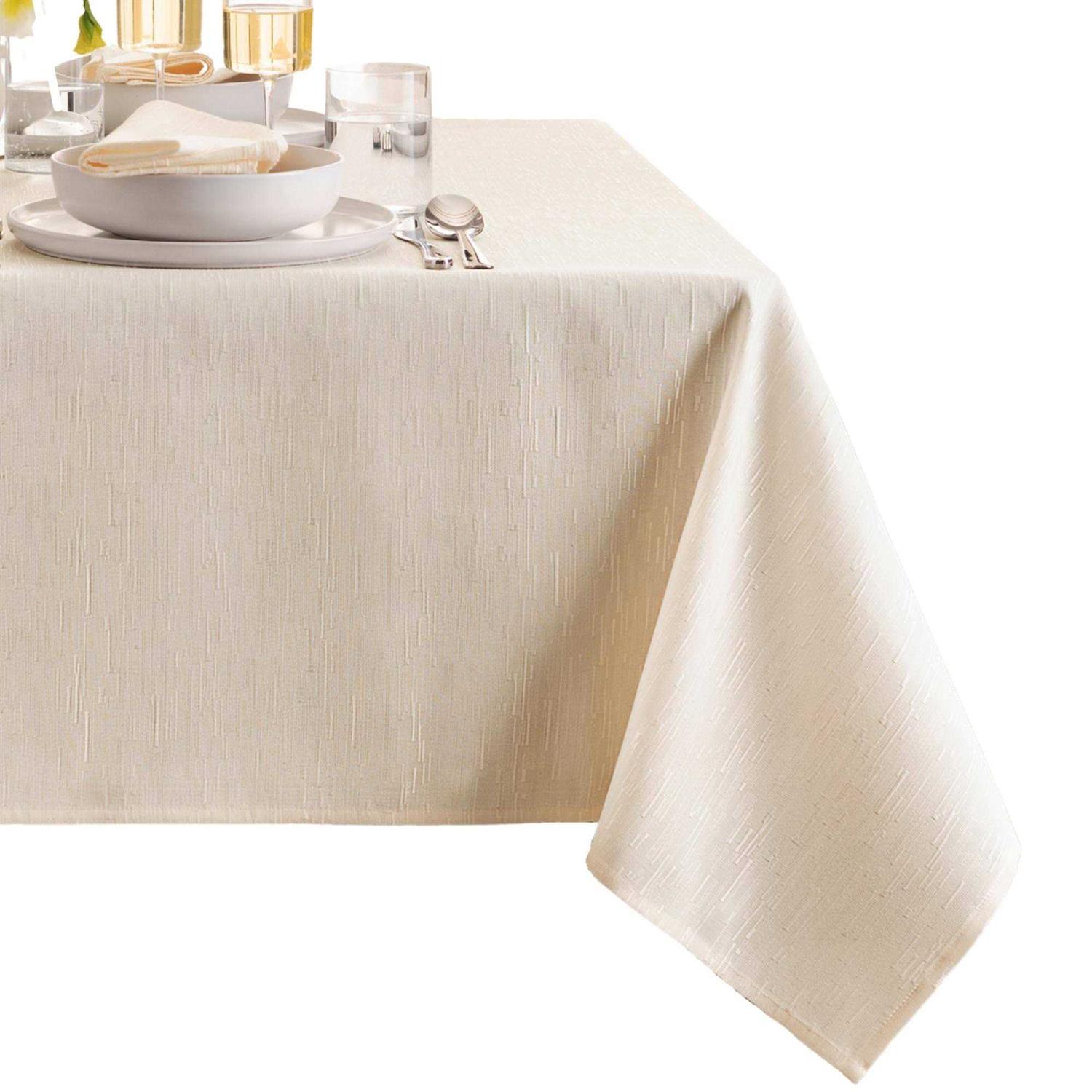Alternative view of Elrene Continental Solid Texture Water and Stain Resistant Tablecloth