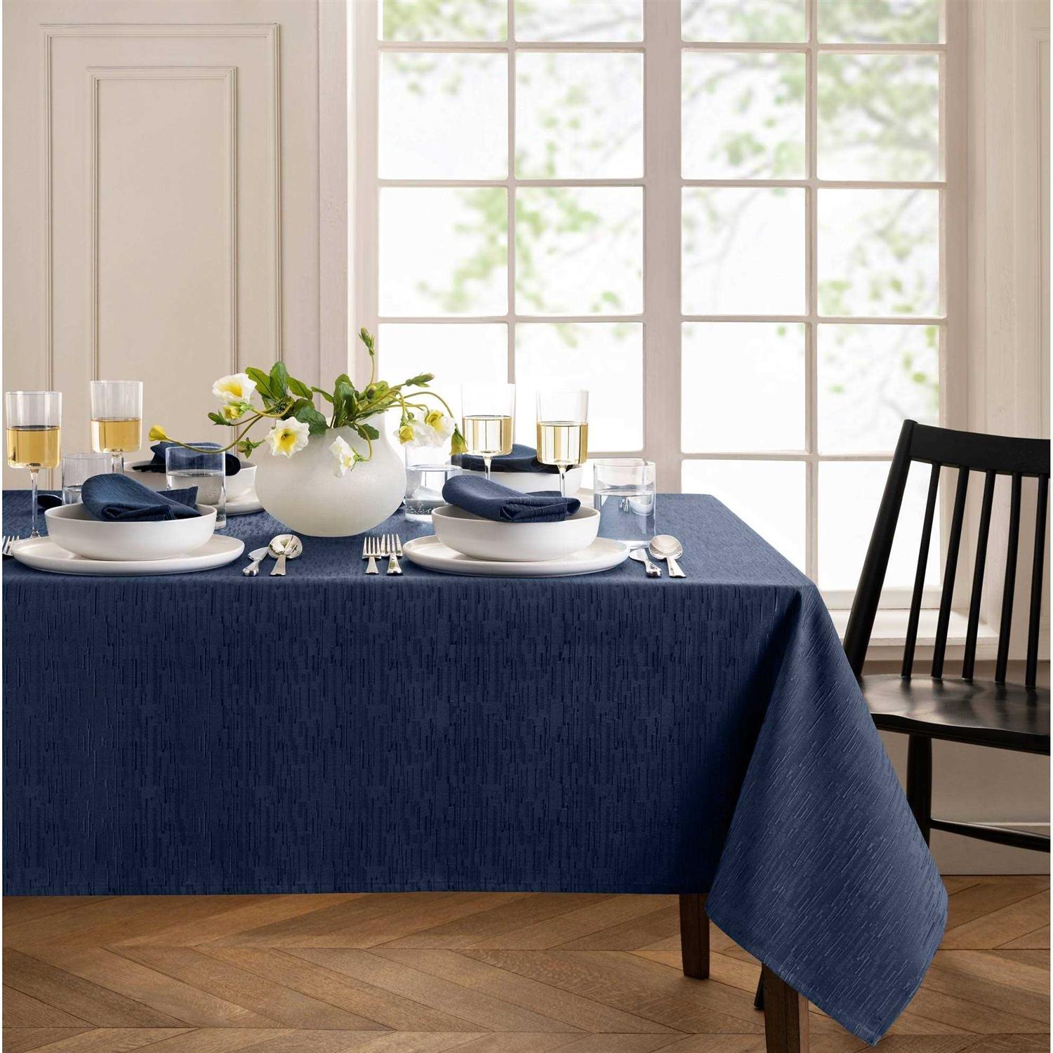 Elrene Continental Solid Texture Water and Stain Resistant Tablecloth - Image 3