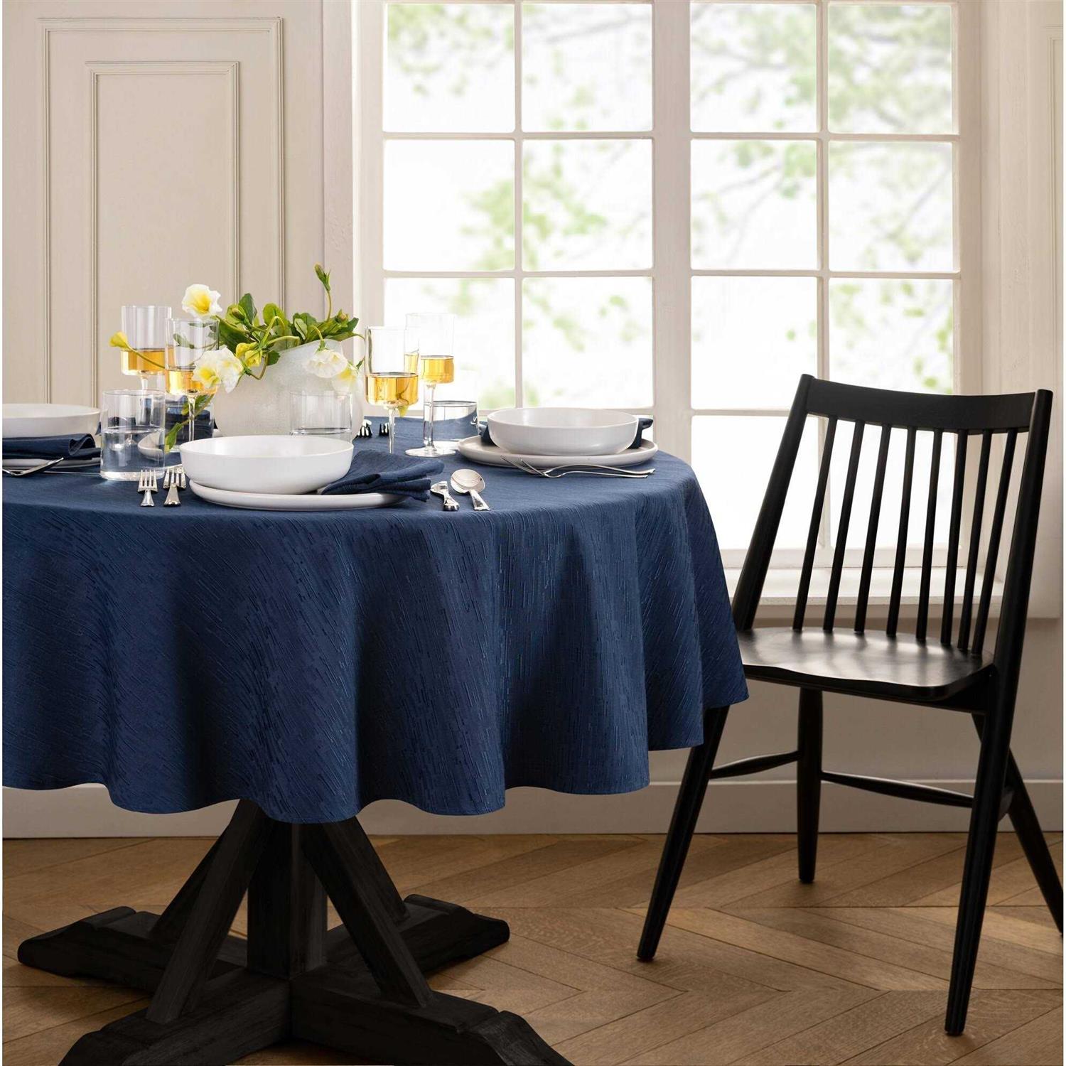 Elrene Continental Solid Texture Water and Stain Resistant Tablecloth - Image 5