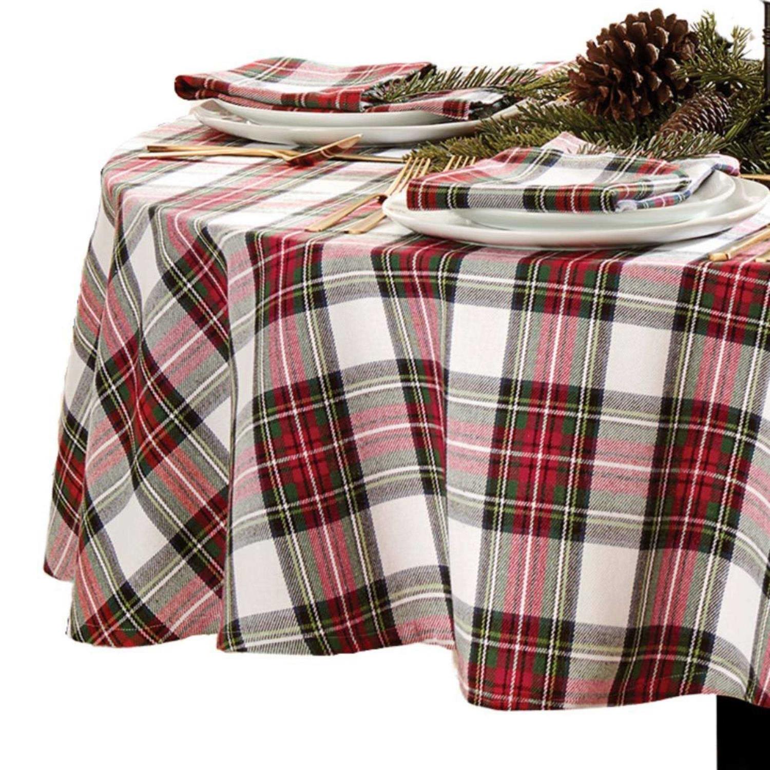 Alternative view of Elrene Home Fashions Christmas Classic Holiday Plaid Cotton Tablecloth