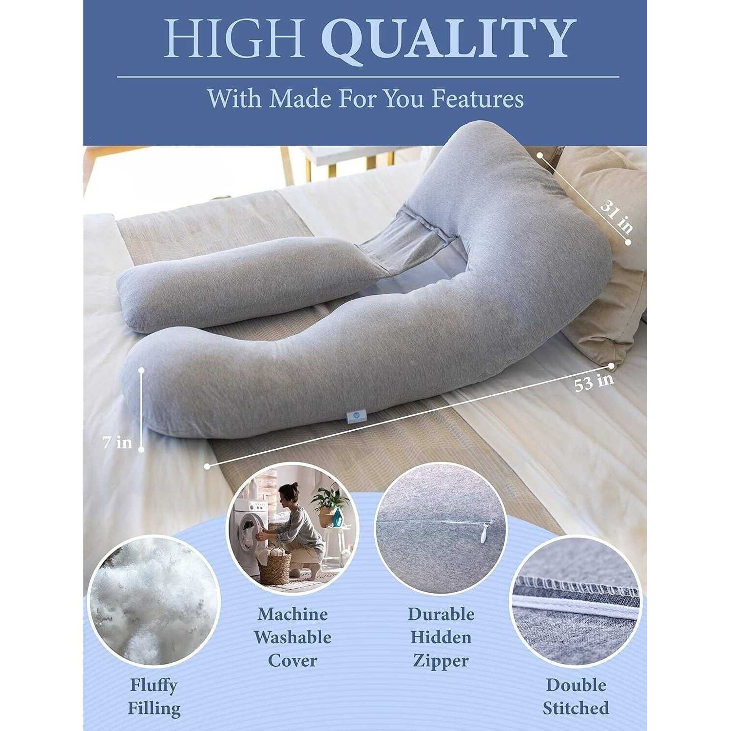 Pharmedoc Pregnancy Pillow U-Shape Body Pillow - Image 4