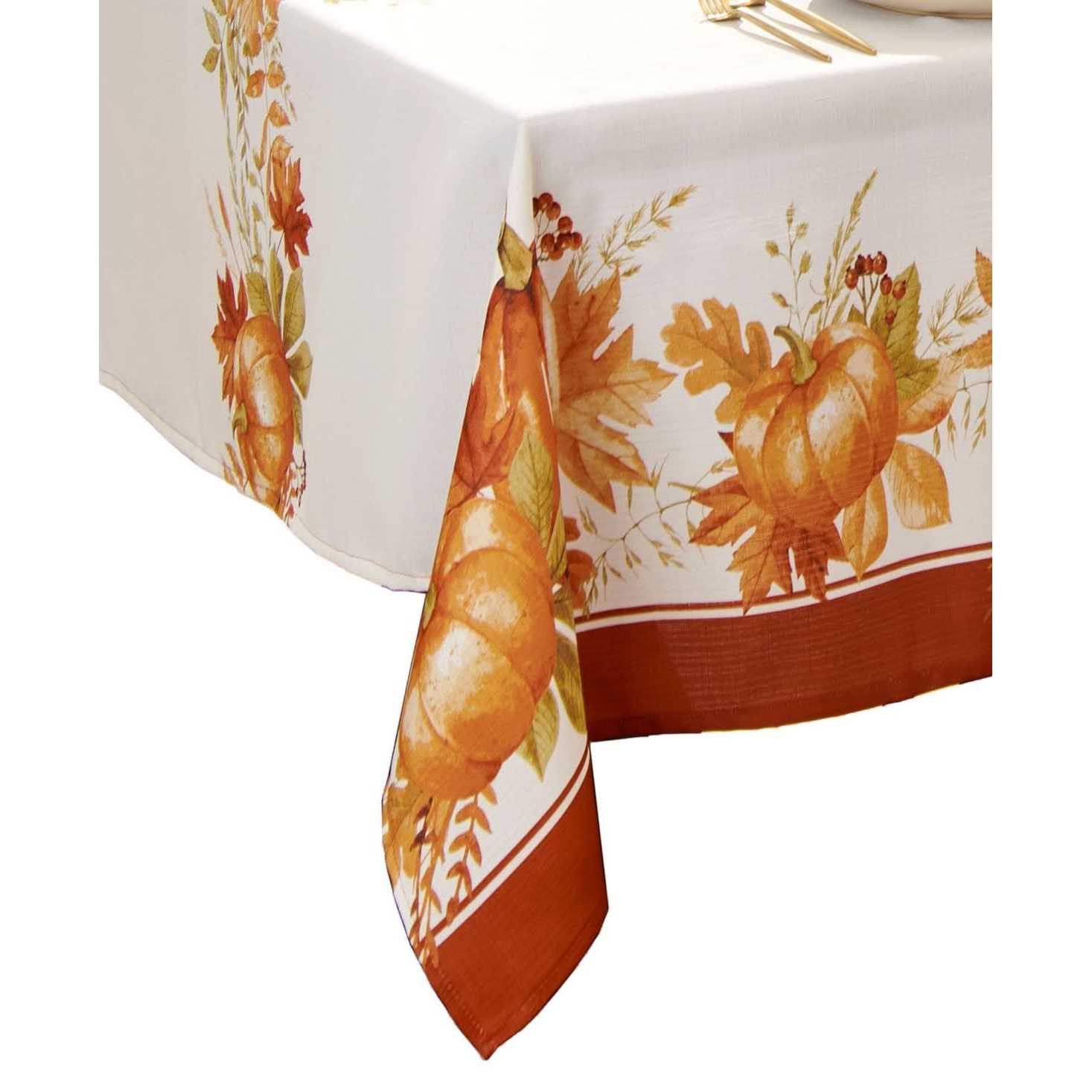 Elrene Home Fashions Autumn Pumpkin Grove Fall Tablecloth
