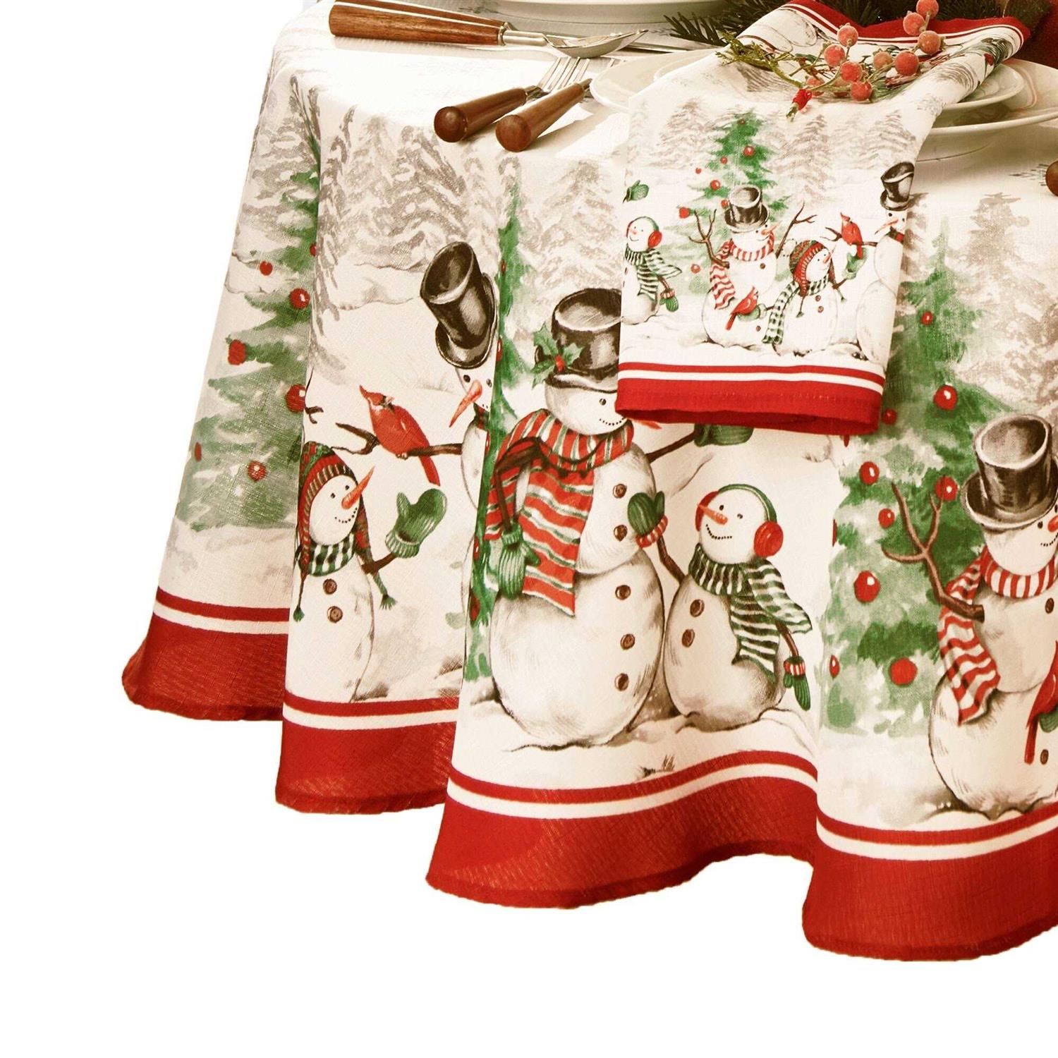 Alternative view of Elrene Home Fashions Snowman Winterland Holiday Snowflake Tablecloth