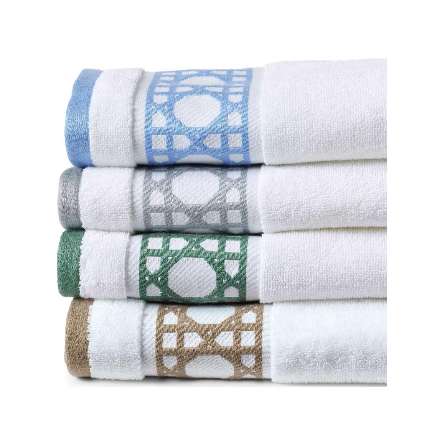 Lands' End Premium Supima Cotton Cane Weave Jacquard Border 6-Piece Bath Towel Set - Image 3