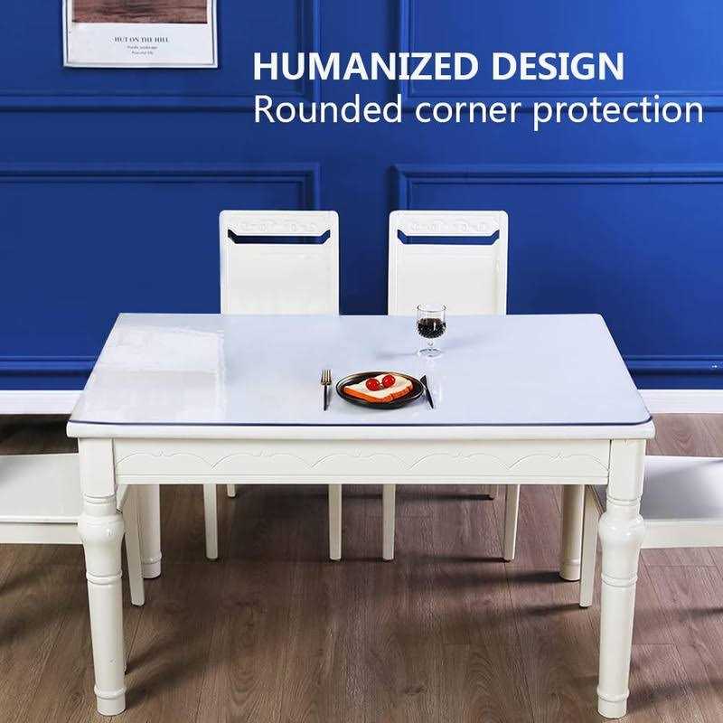 PVC Table Cover Protector Clear Plastic Dining Room - Image 2