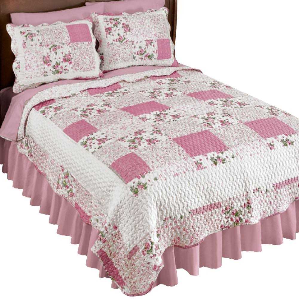 Collections Etc Hadley Floral Patchwork Reversible Quilt - Image 5