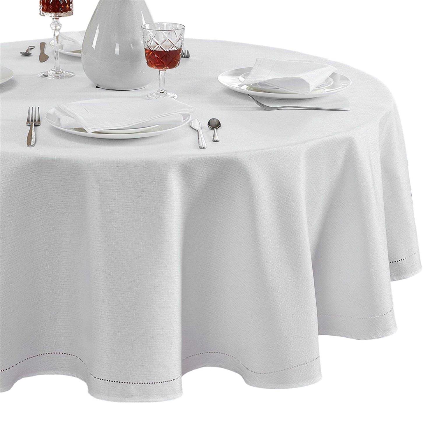Elrene Home Fashions Alison Hemstitch Border Fabric Tablecloth - Image 2