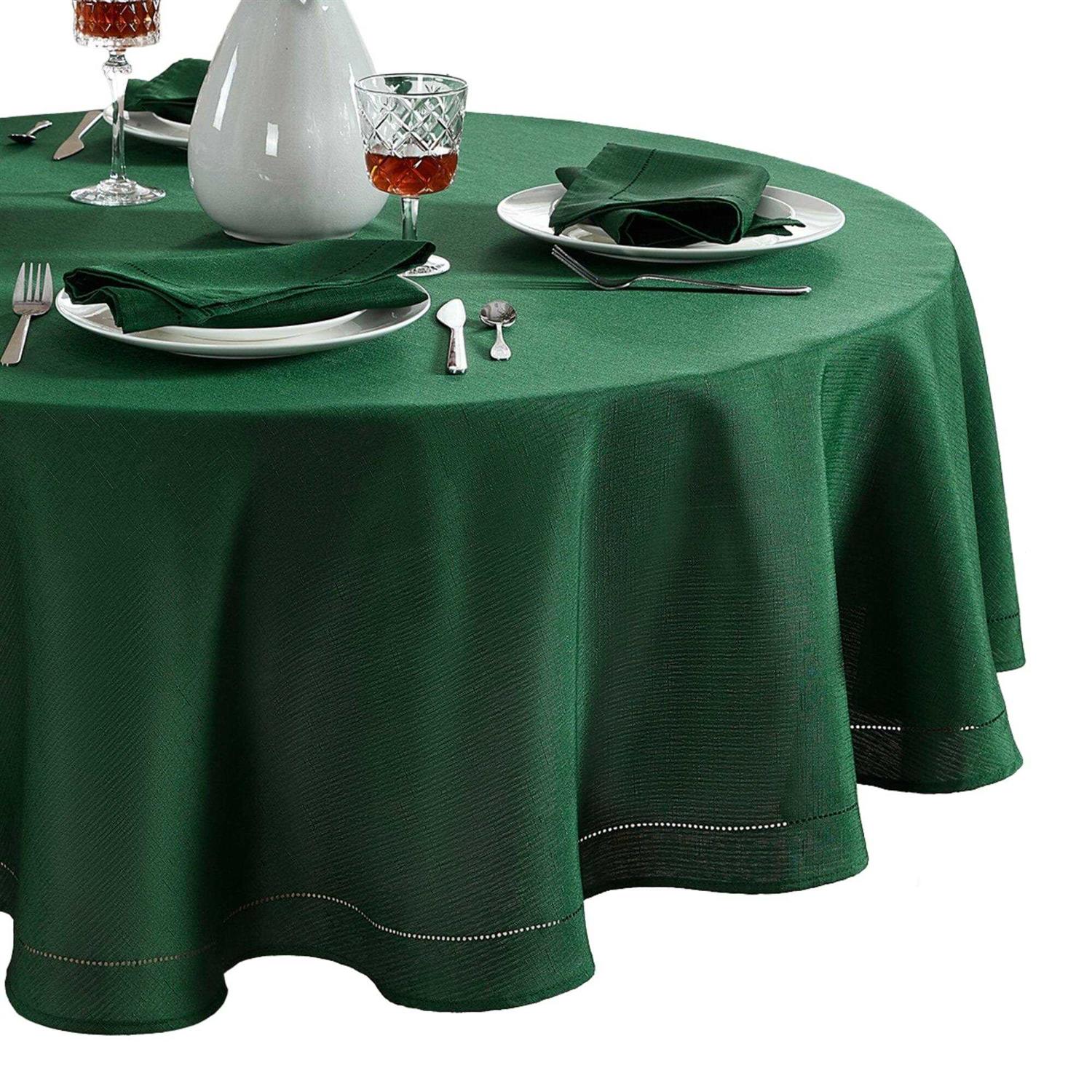 Elrene Home Fashions Alison Hemstitch Border Fabric Tablecloth - Image 3