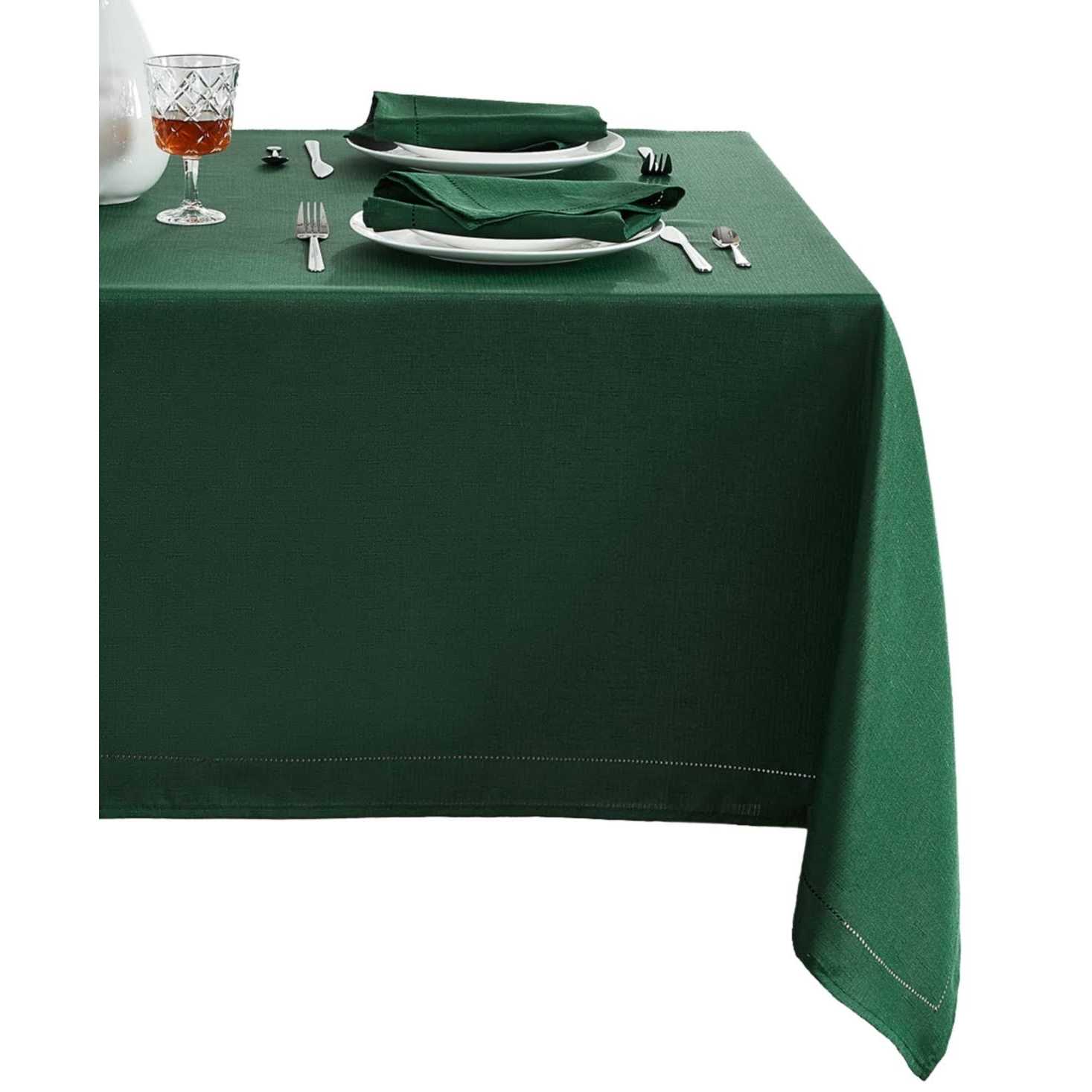 Elrene Home Fashions Alison Hemstitch Border Fabric Tablecloth - Image 4