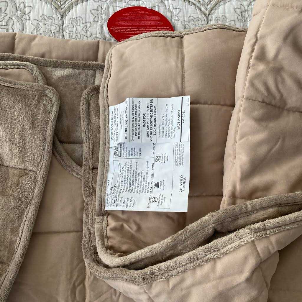 Alternative view of Reversible Sunbeam Weighted Microfiber Blanket