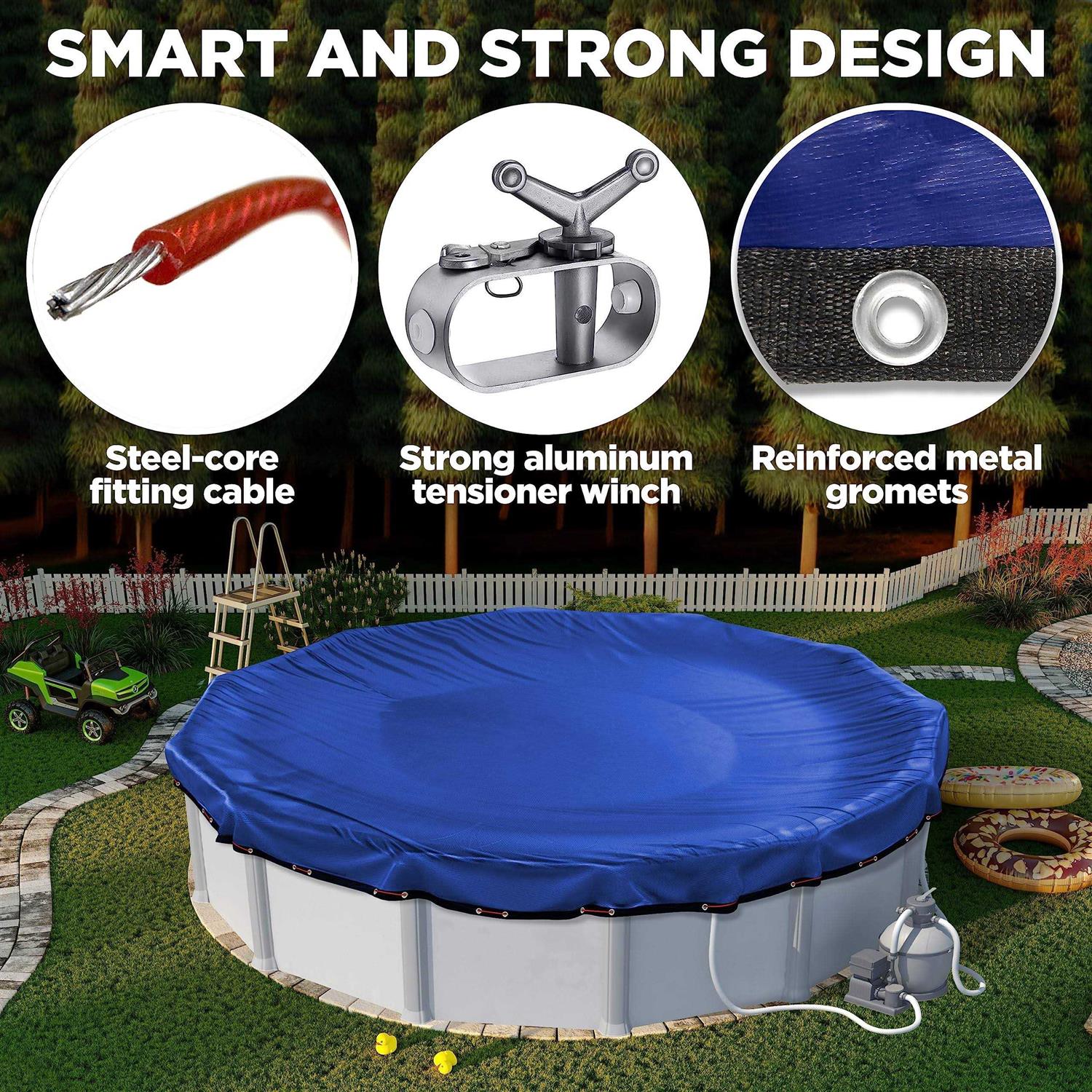 Round Pool Cover Premium Winter Pool Cover for Above Ground Pools, Extra Thick Material and Durable Design - Image 5