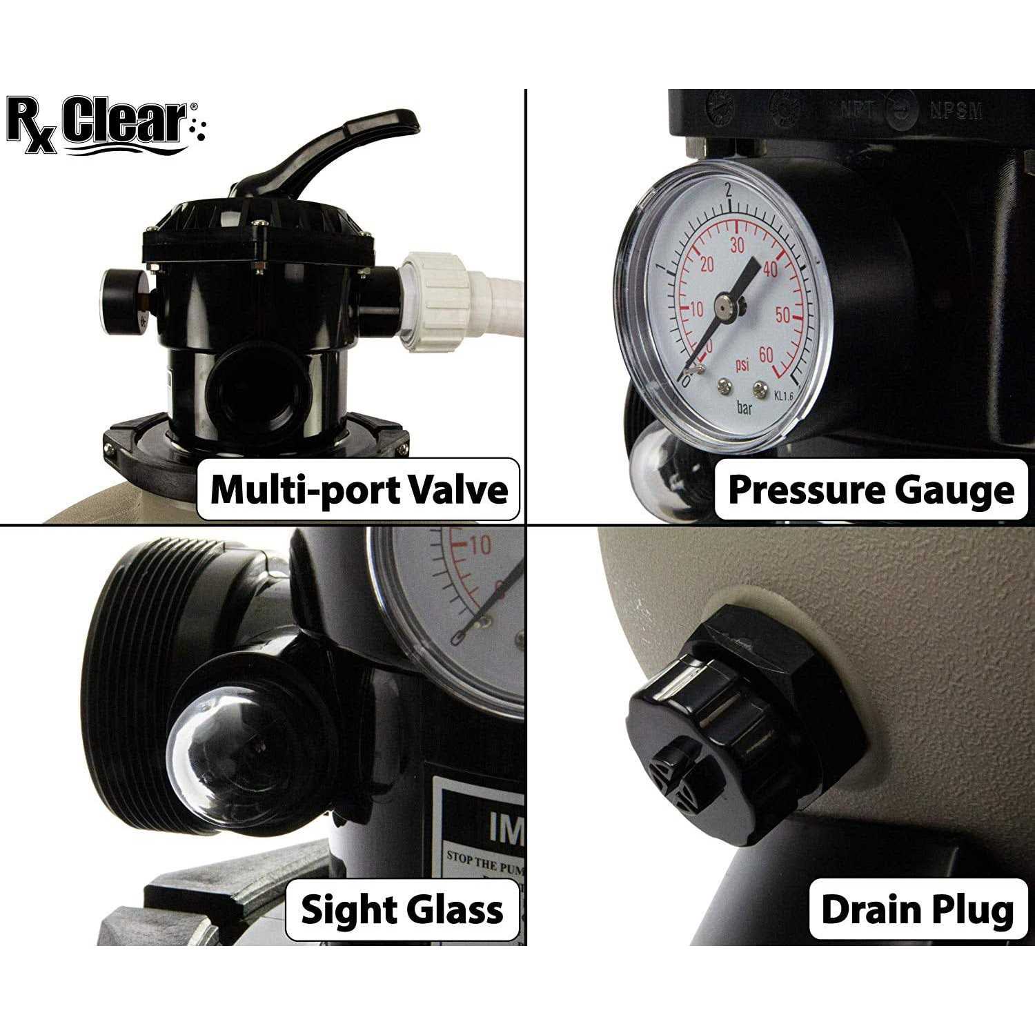 Rx Clear Radiant Above Ground Swimming Sand Filter Valve - Image 4